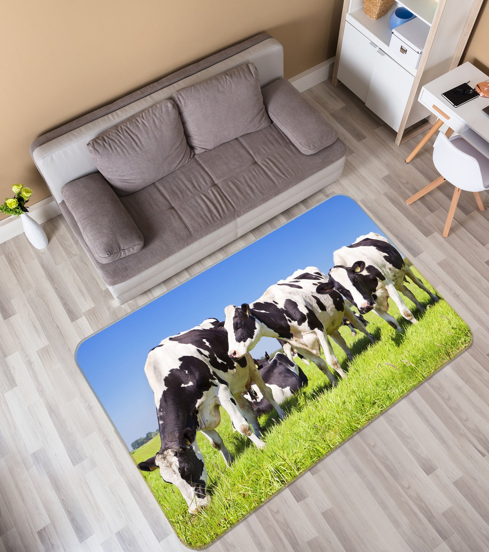 3D Cows 38129 Animal Non Slip Rug Mat