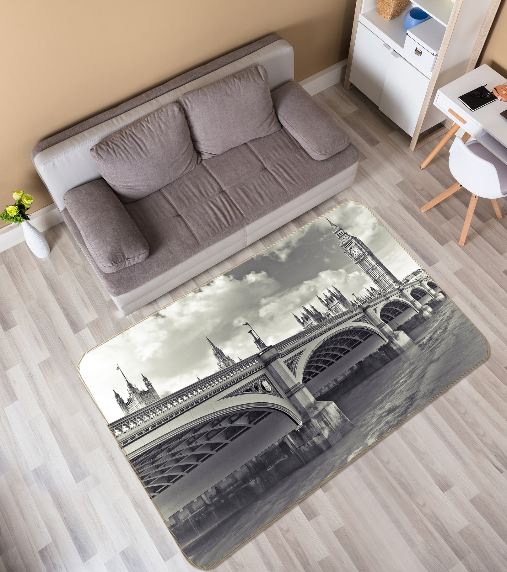 3D Black Ash Bridge 83184 Assaf Frank Rug Non Slip Rug Mat