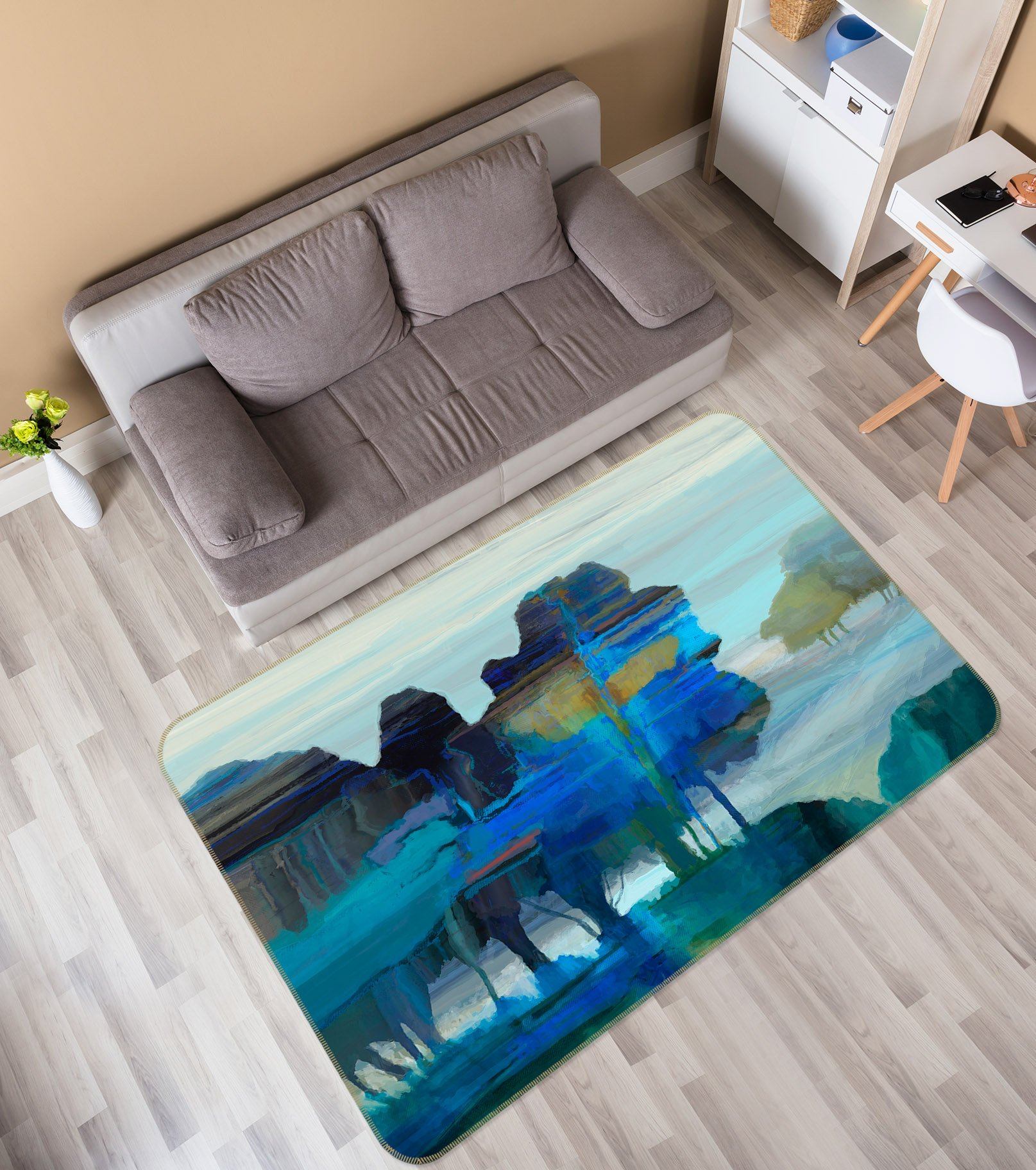 3D Blue Lake 1028 Michael Tienhaara Rug Non Slip Rug Mat Mat AJ Creativity Home 