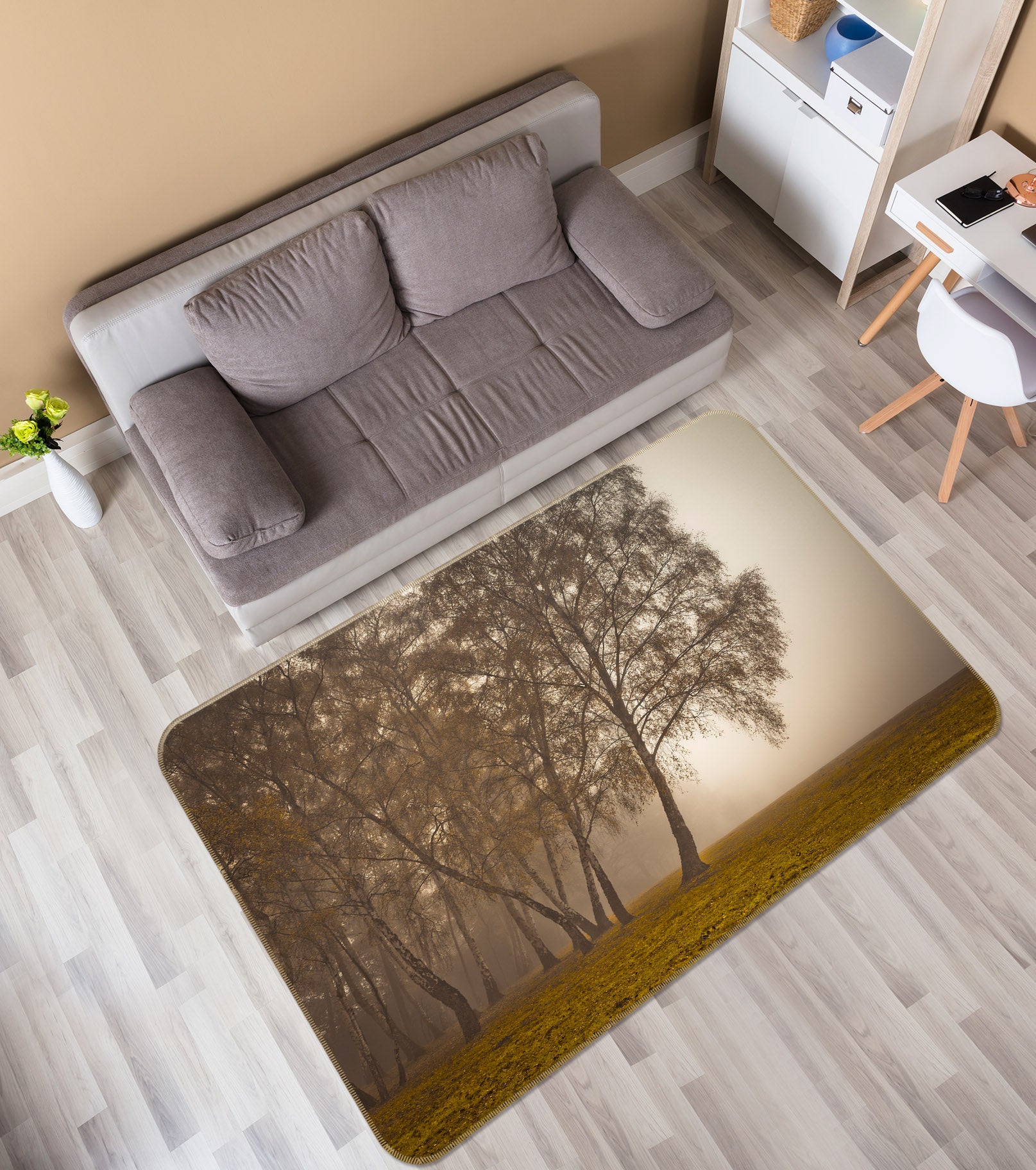 3D Trees 83207 Assaf Frank Rug Non Slip Rug Mat