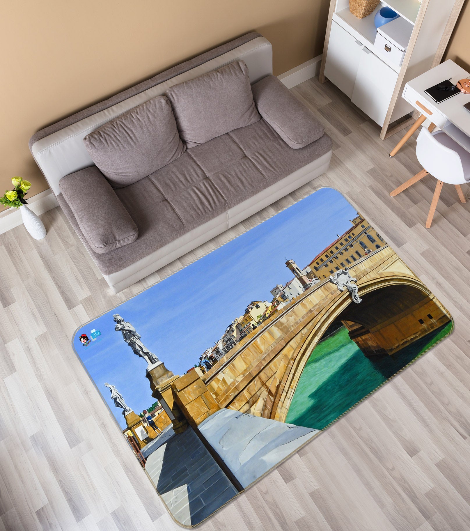 3D Bridge 11143 Matthew Holden Bates Rug Non Slip Rug Mat