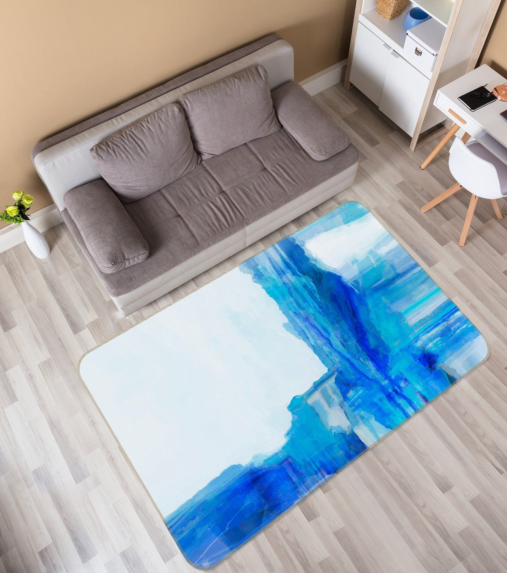 3D Blue Graffiti 1023 Michael Tienhaara Rug Non Slip Rug Mat Mat AJ Creativity Home 