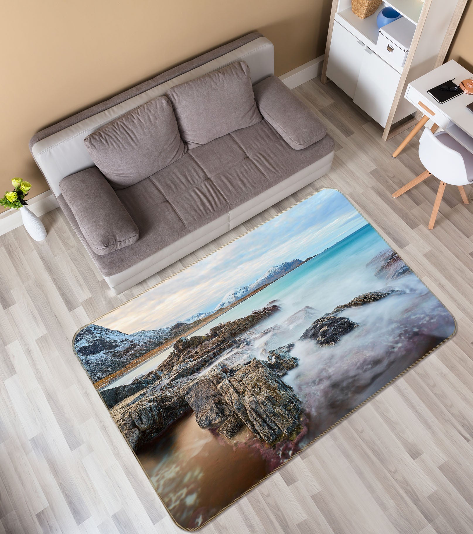 3D Sea Stone 27142 Non Slip Rug Mat