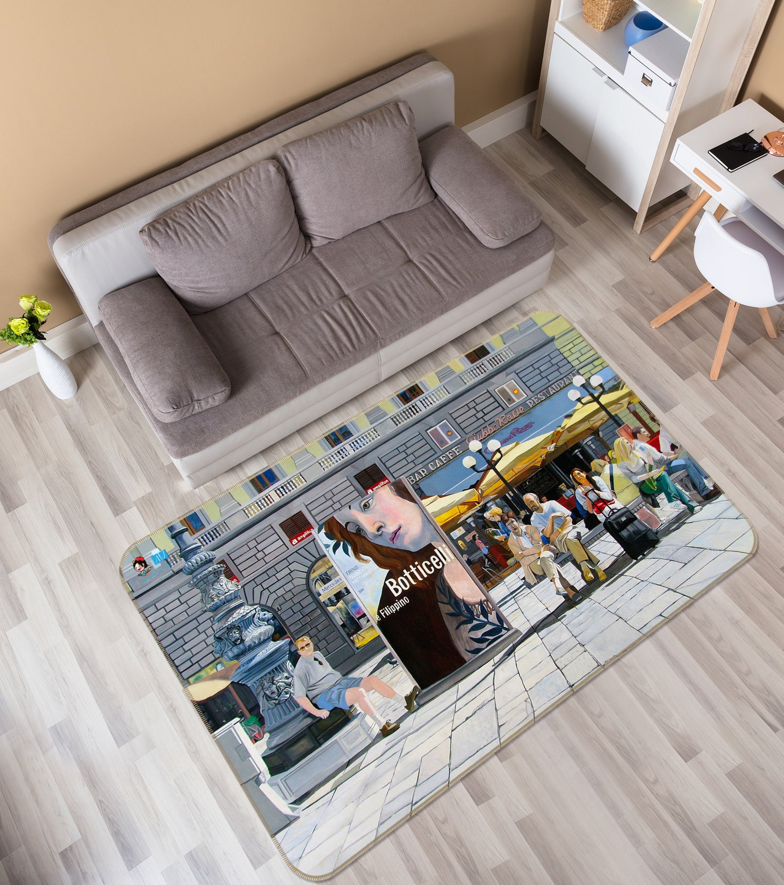 3D City Square 753 Matthew Holden Bates Rug Non Slip Rug Mat