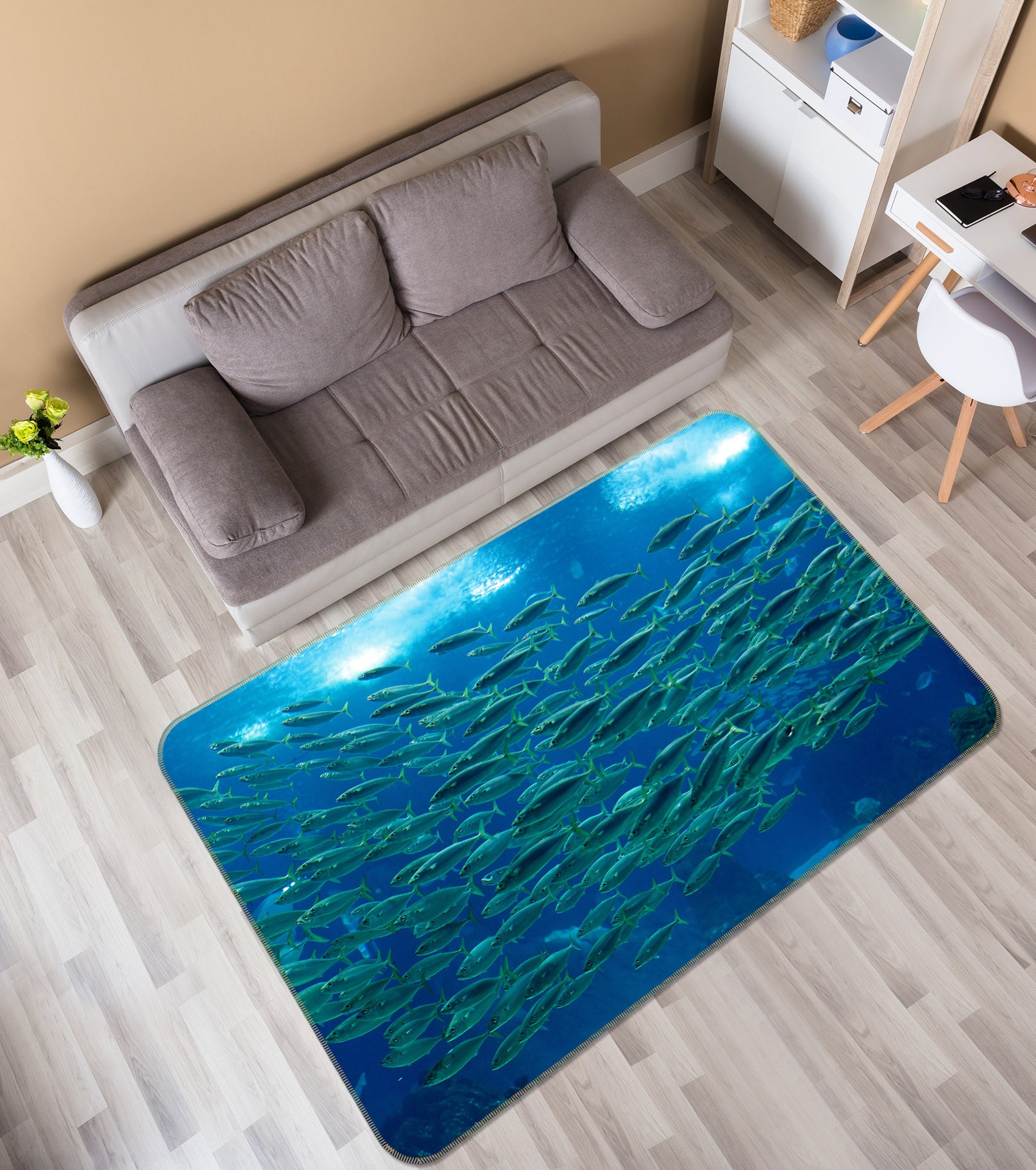 3D School Of Fish 38140 Animal Non Slip Rug Mat