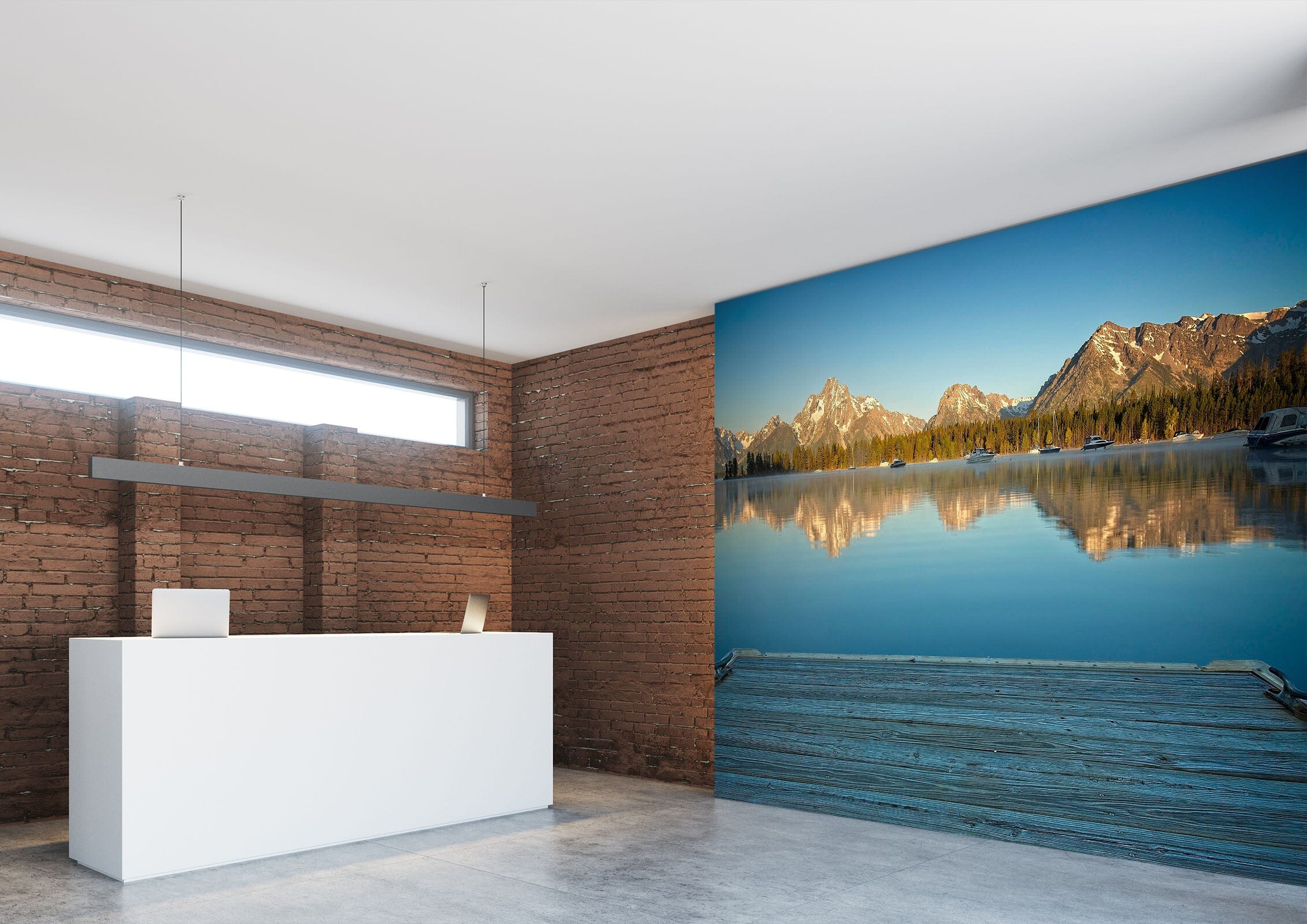 3D Colter Bay Boat Dock 106 Kathy Barefield Wall Mural Wall Murals Wallpaper AJ Wallpaper 2 