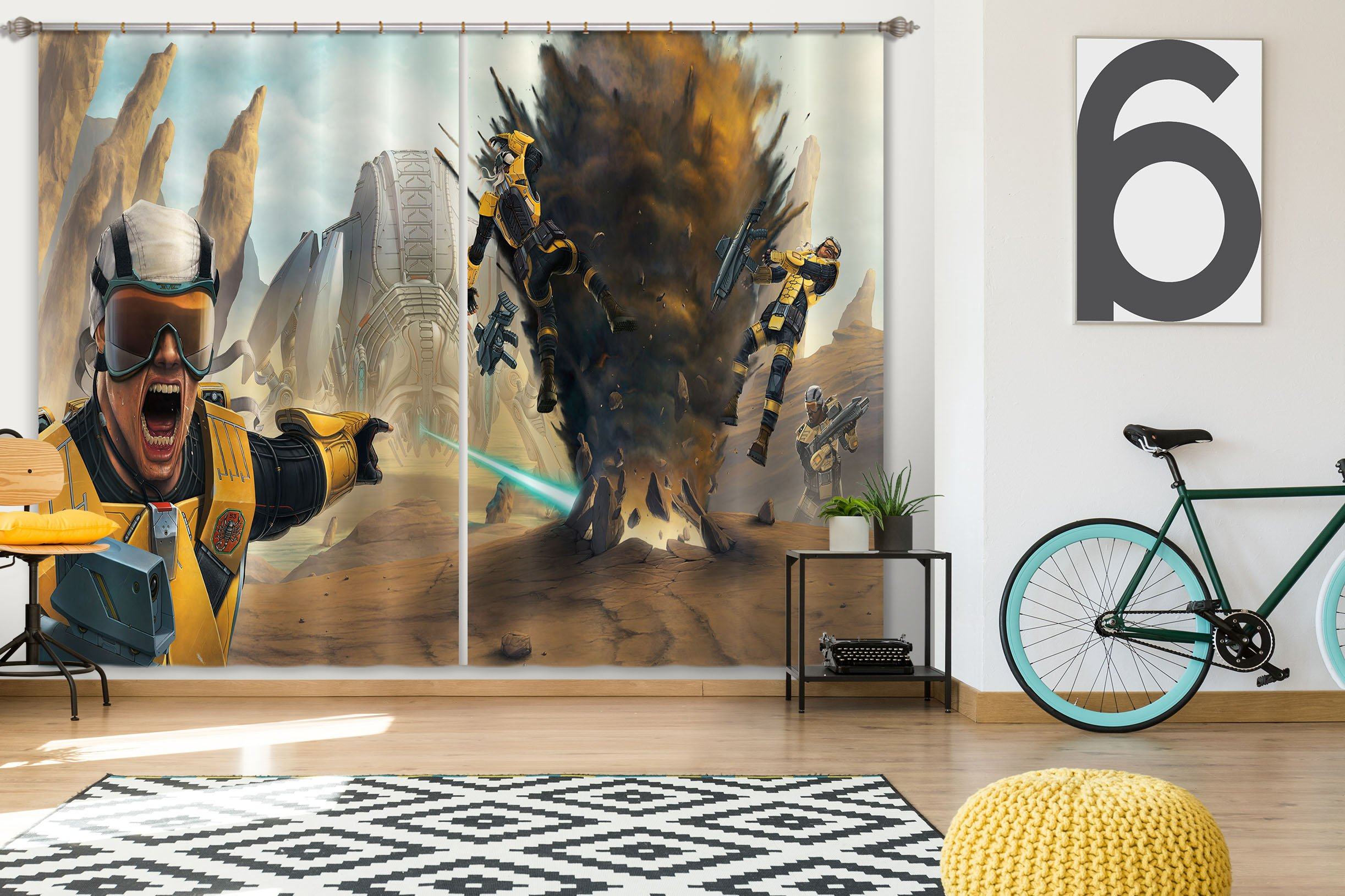 3D Battlefield 009 Vincent Hie Curtain Curtains Drapes Curtains AJ Creativity Home 