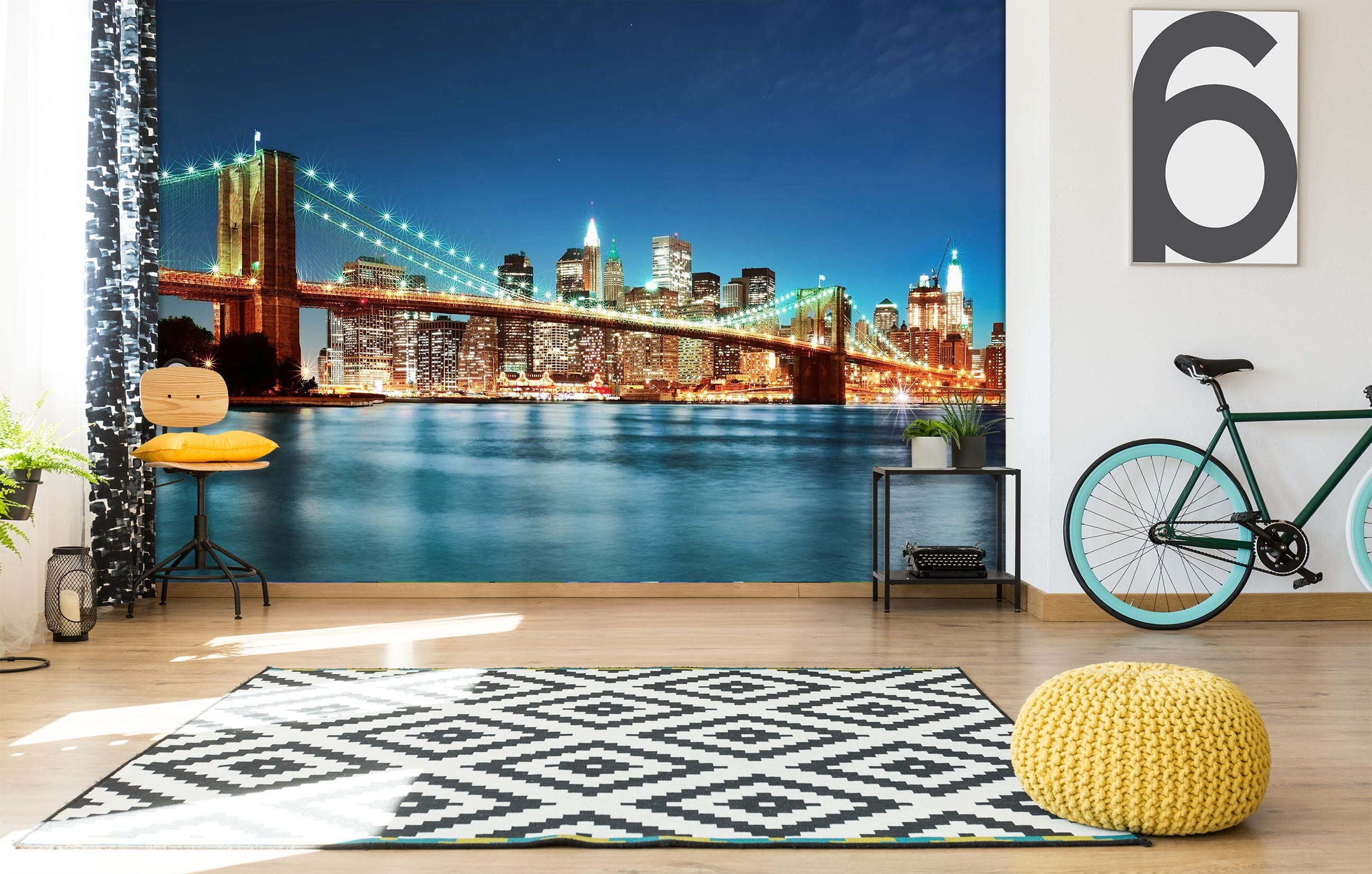 3D New York Bridge 063 Wall Murals Wallpaper AJ Wallpaper 2 