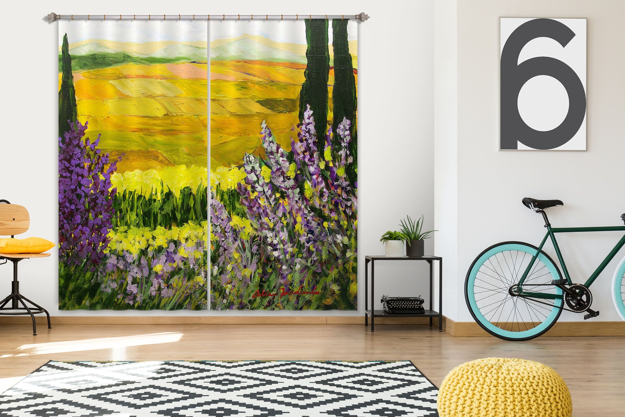 3D Purple Wild Flower 242 Allan P. Friedlander Curtain Curtains Drapes Curtains AJ Creativity Home 