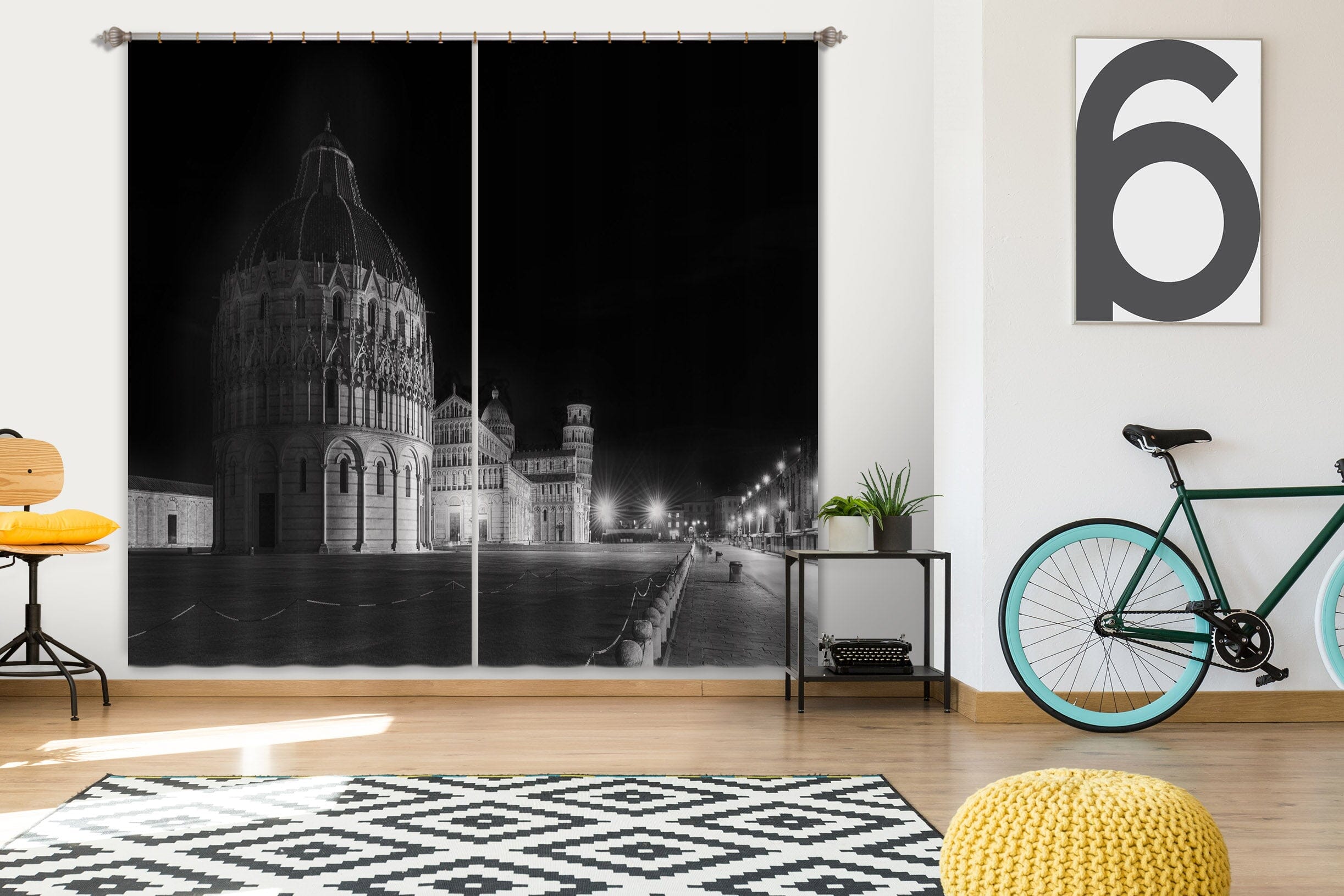 3D Black Castle 166 Marco Carmassi Curtain Curtains Drapes Curtains AJ Creativity Home 