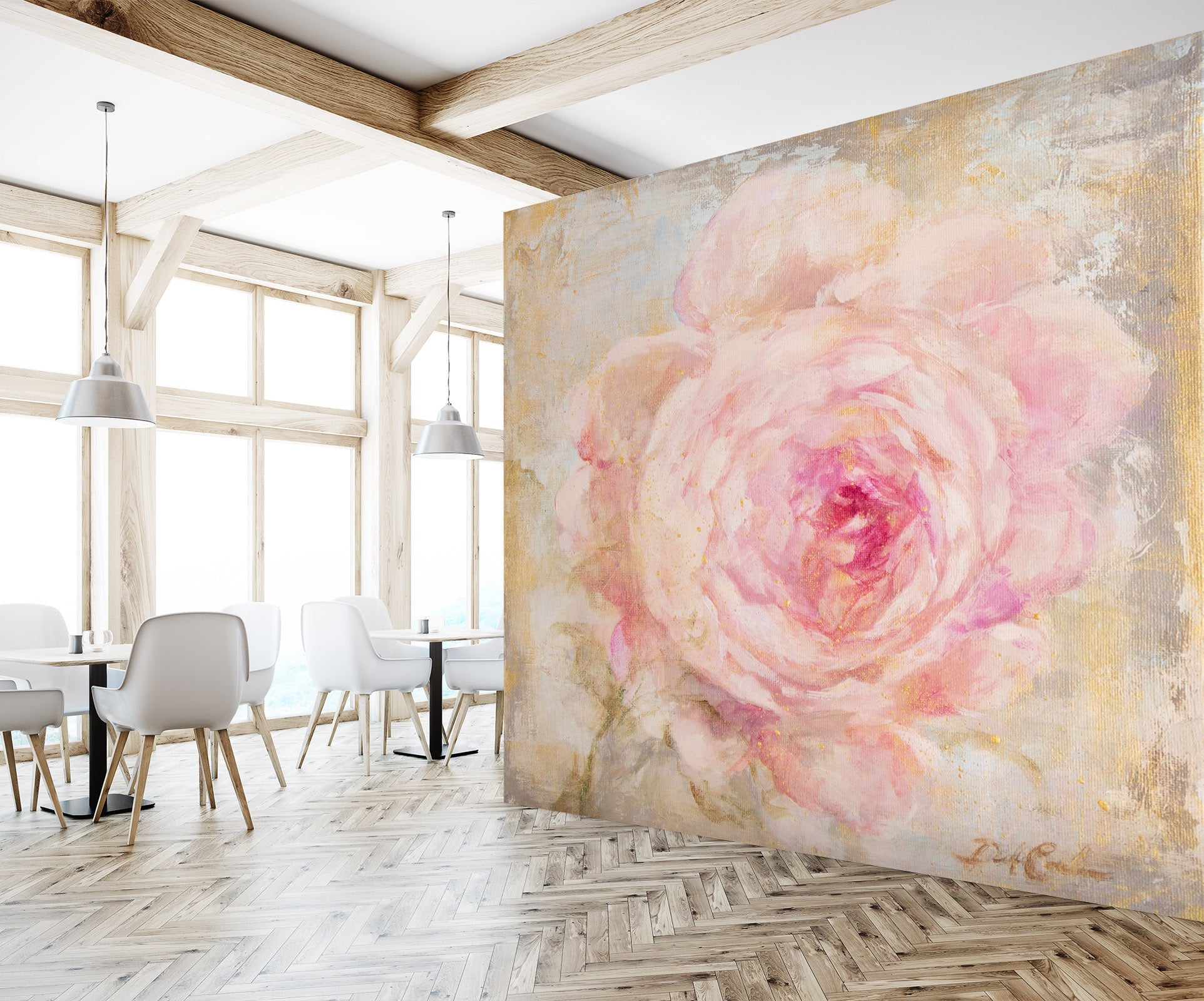 3D Rose Pink Flowers 3187 Debi Coules Wall Mural Wall Murals