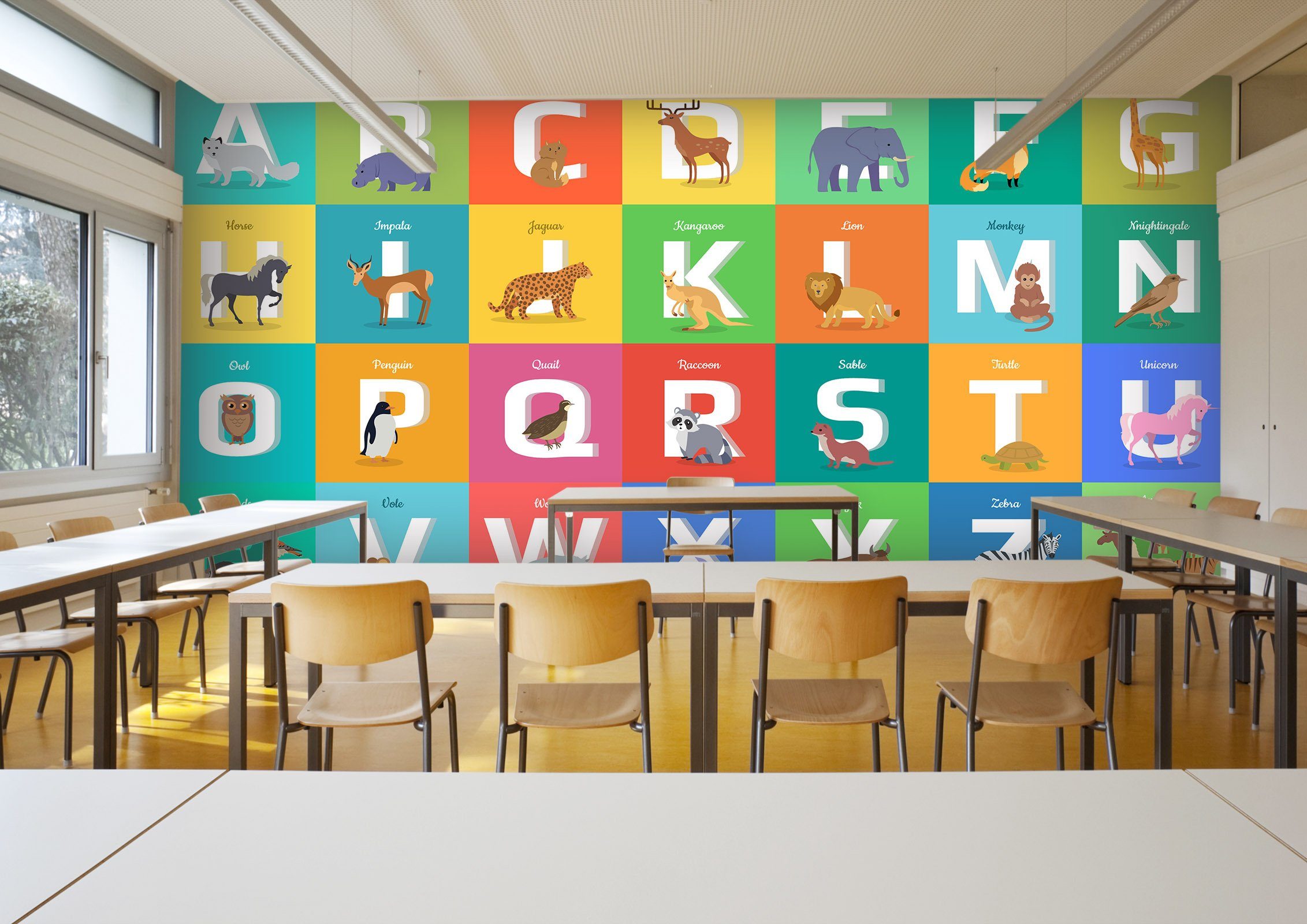 3D Cartoon Animal Alphabet 170 Wall Murals Wallpaper AJ Wallpaper 2 