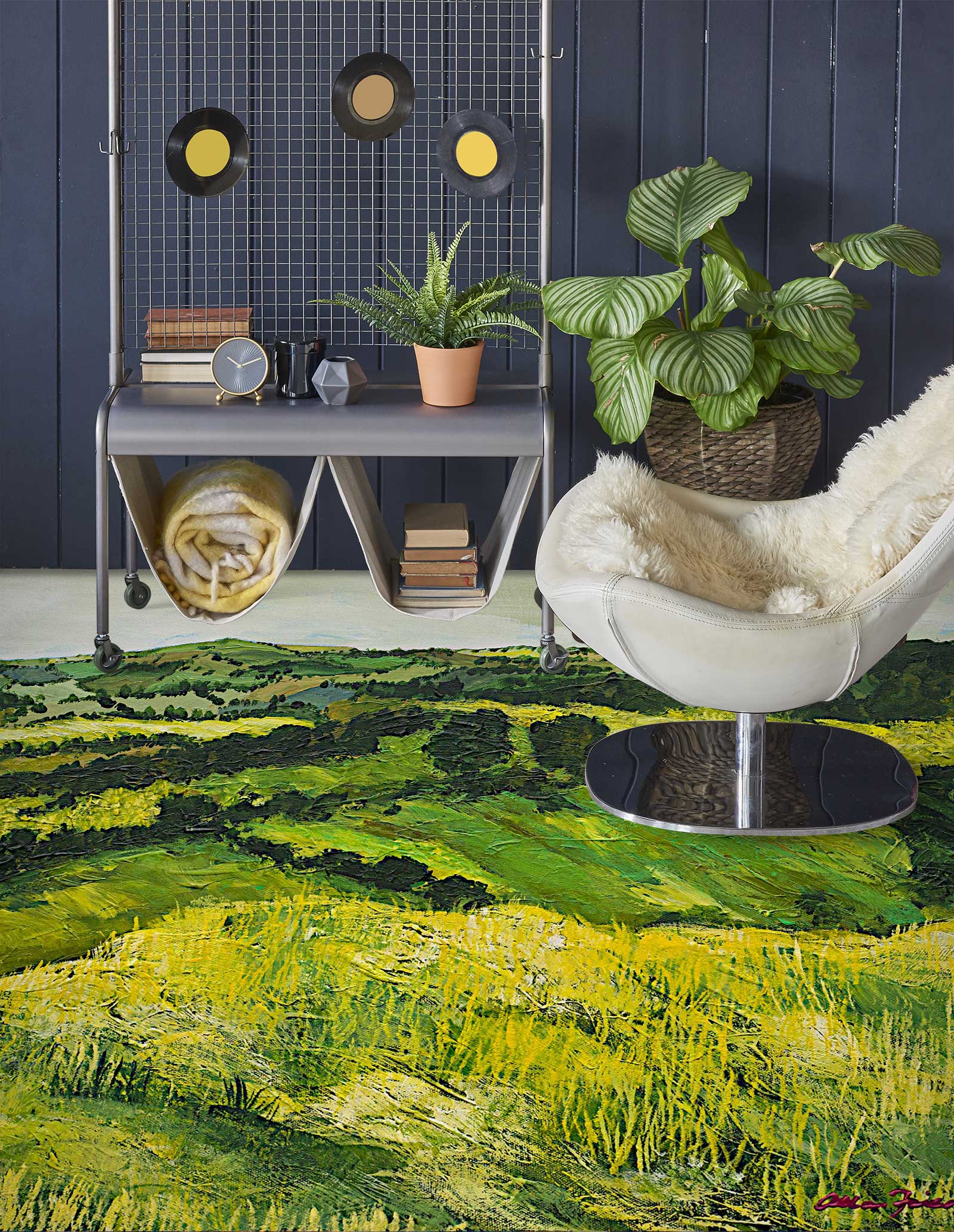 3D Green Grassland Hillside 9616 Allan P. Friedlander Floor Mural