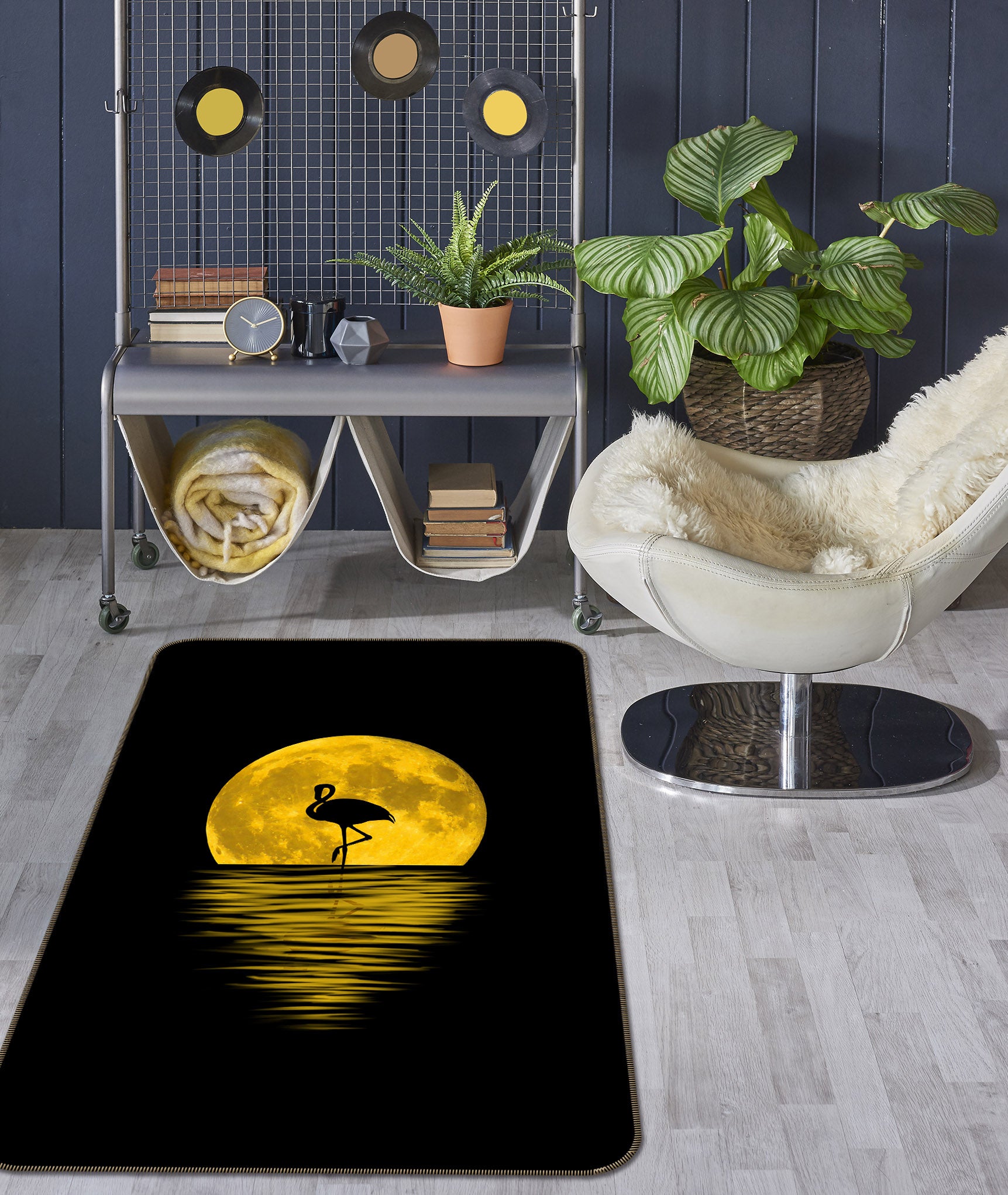 3D Moon Wolf 38188 Animal Non Slip Rug Mat