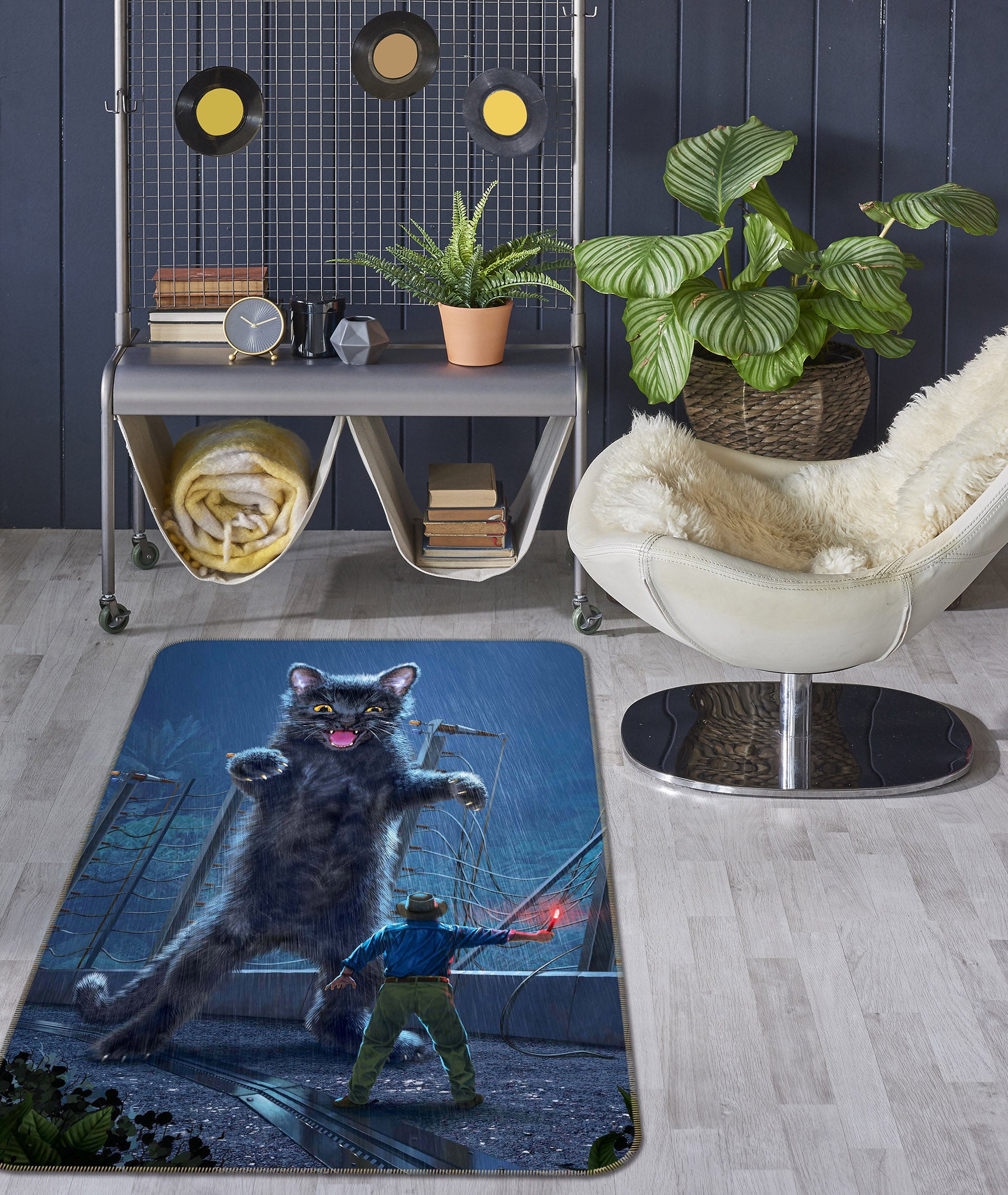 3D Huge Cat 84234 Vincent Hie Rug Non Slip Rug Mat