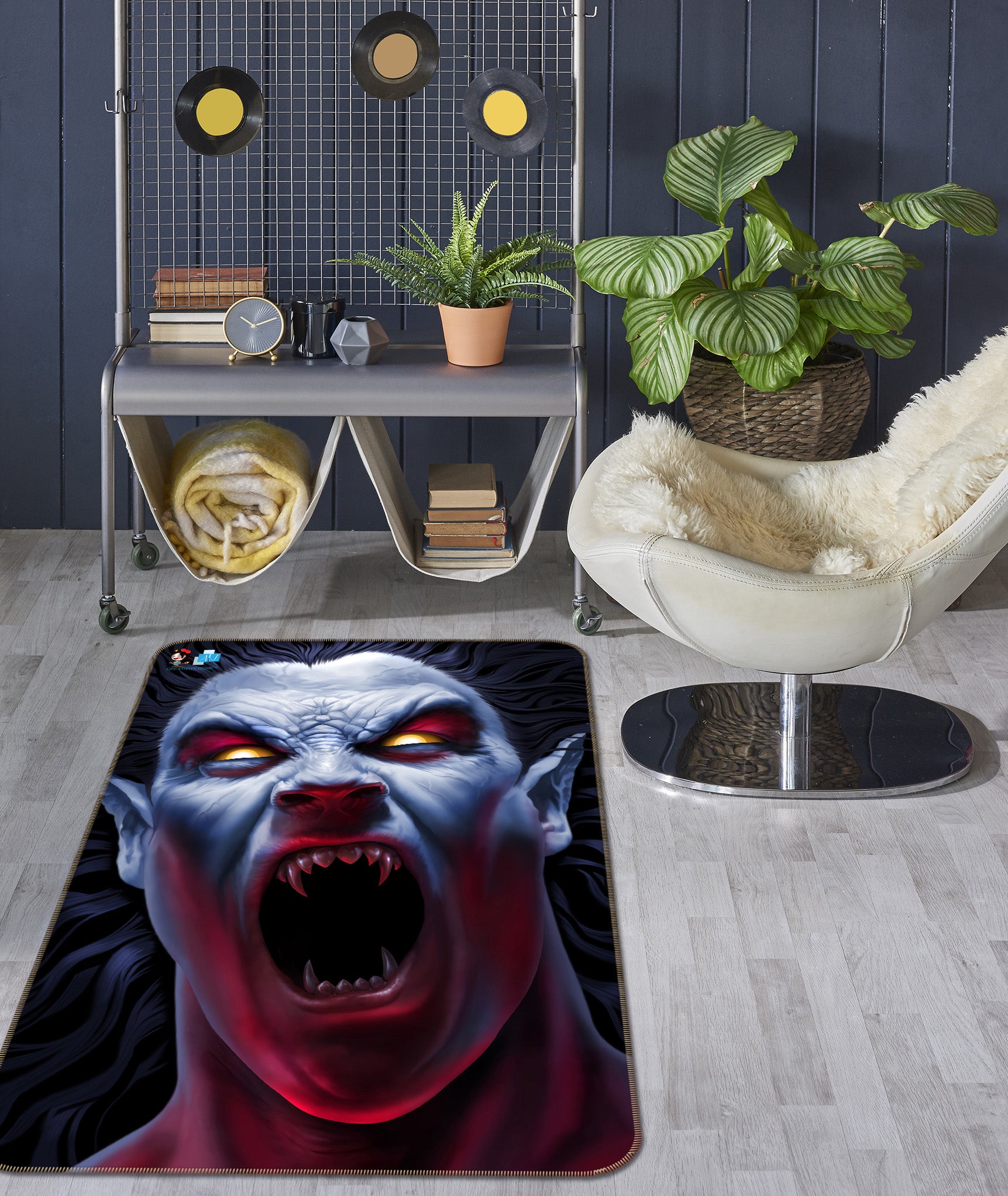 3D Monster 4132 Tom Wood Rug Non Slip Rug Mat