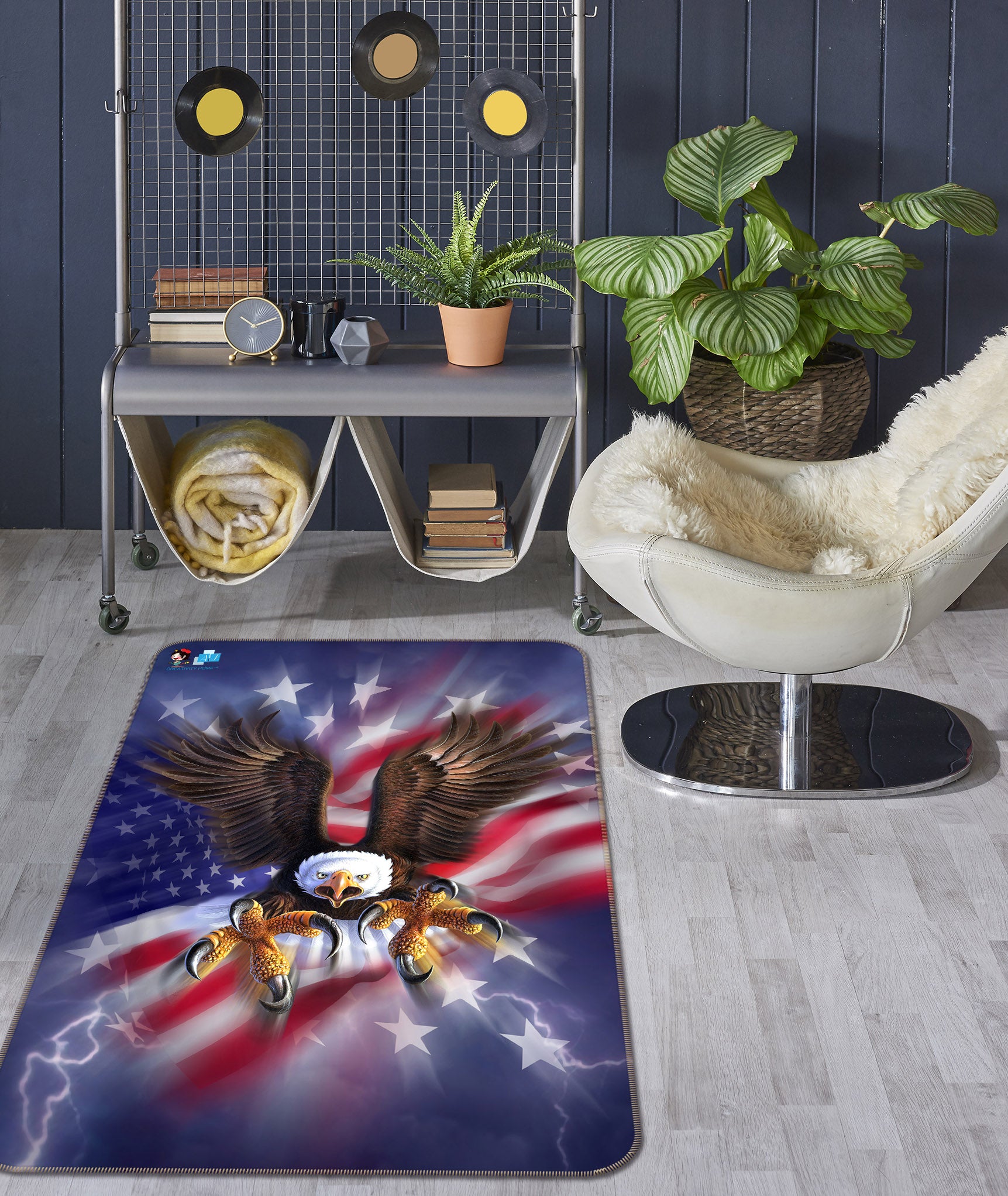 3D Patriotic Eagle 85085 Jerry LoFaro Rug Non Slip Rug Mat