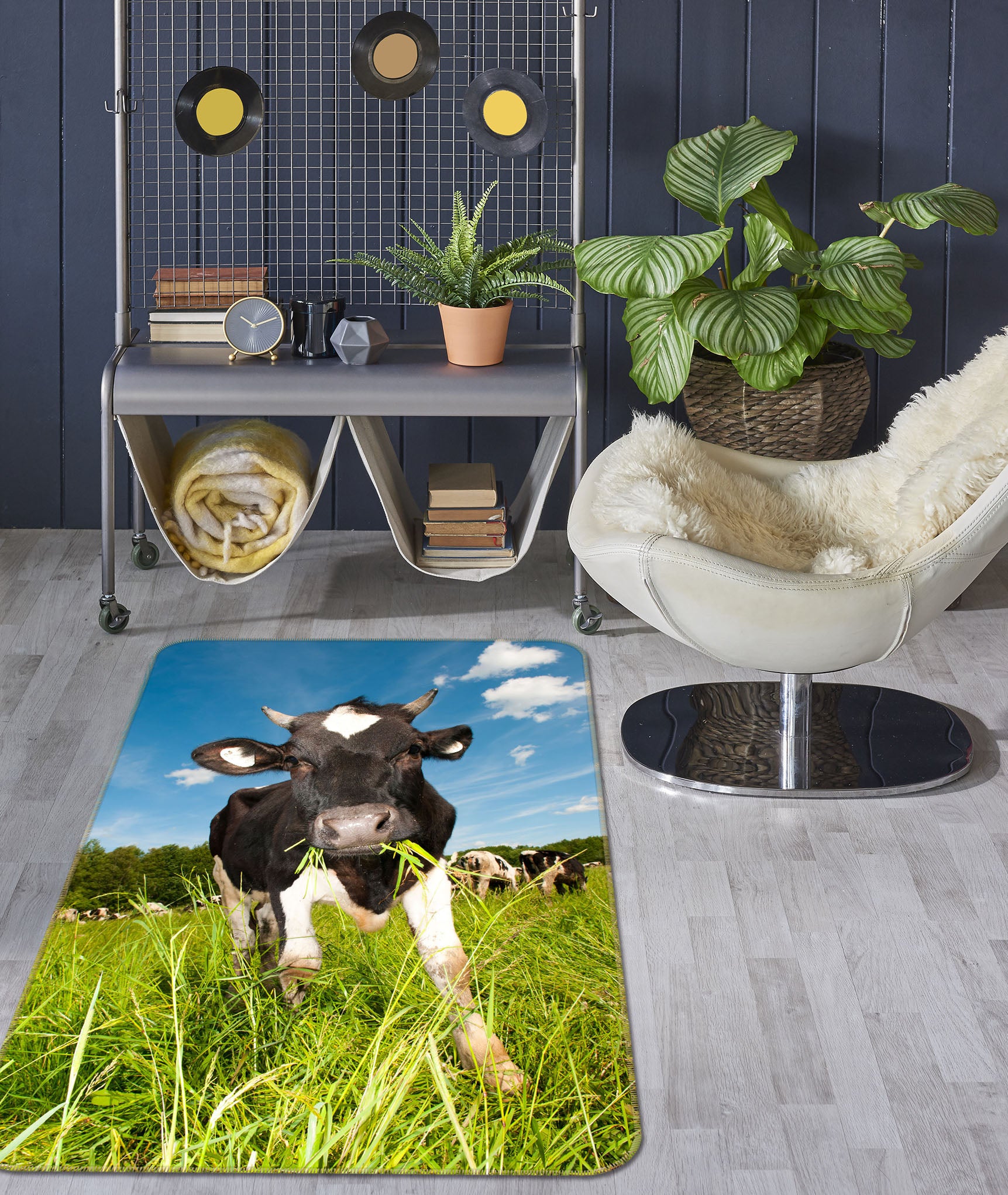 3D Grass Cattle 69039 Animal Non Slip Rug Mat