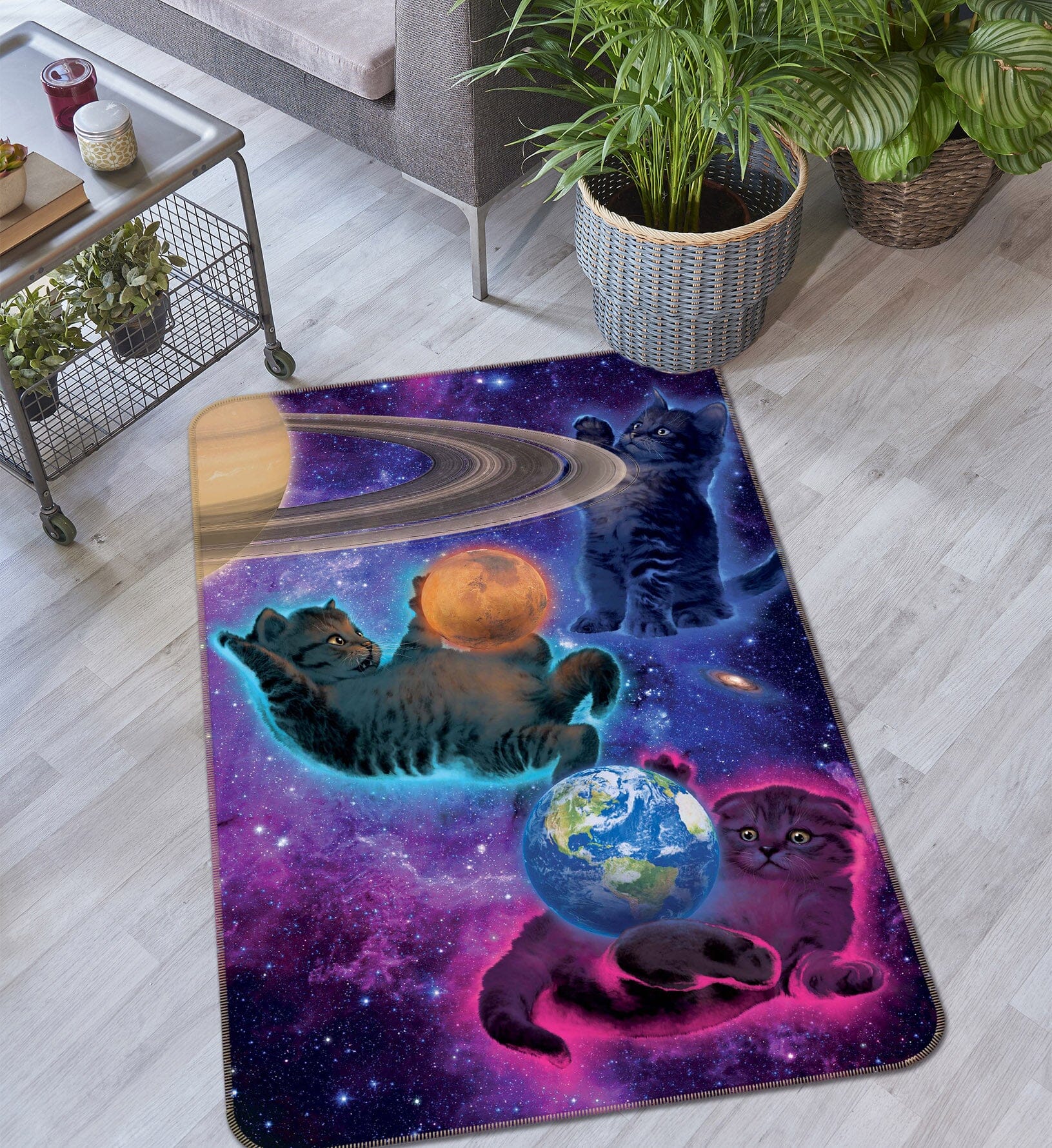 3D Cosmic Kittens 1025 Vincent Hie Rug Non Slip Rug Mat Mat AJ Creativity Home 