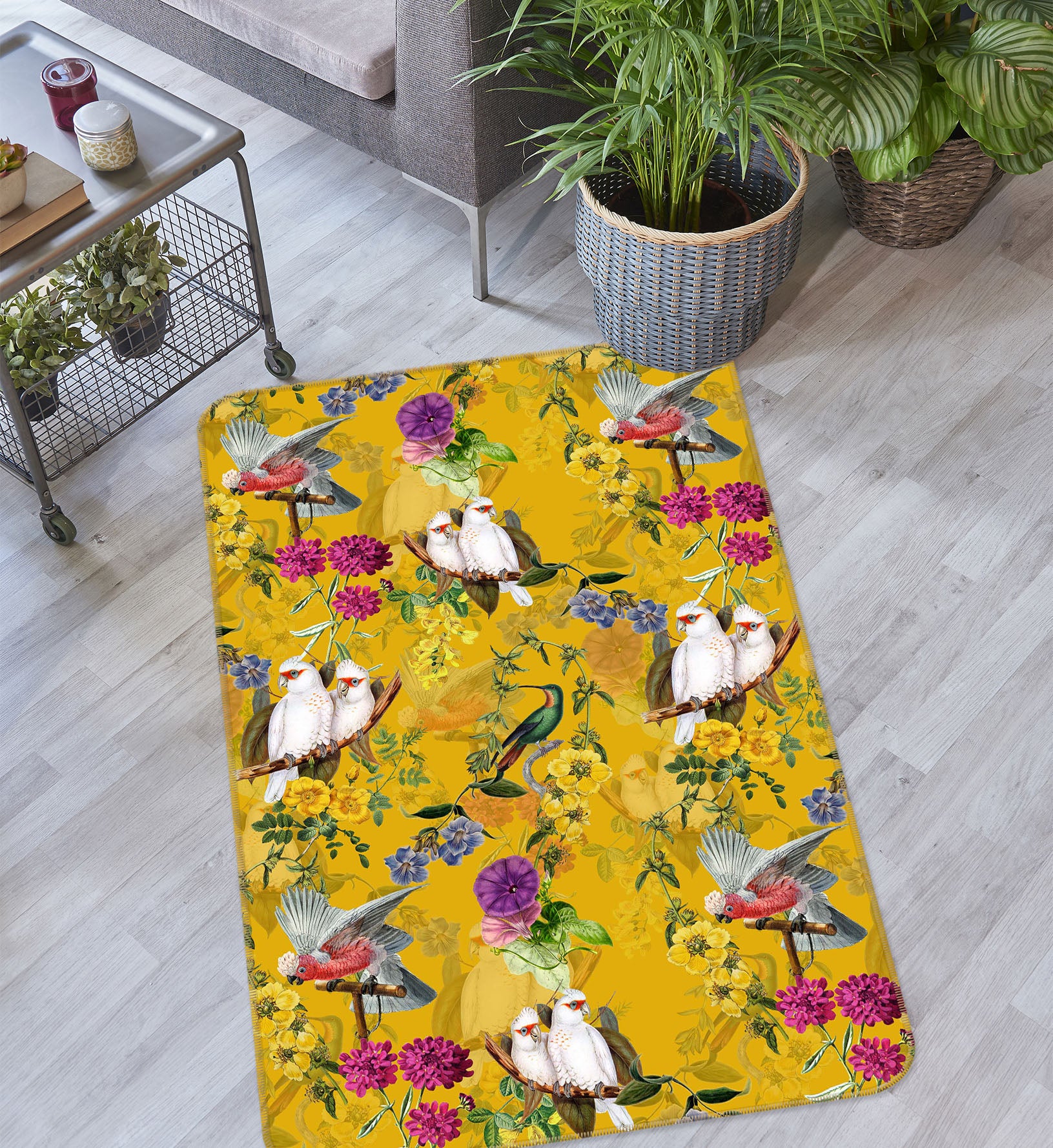 3D Wood Bird 185 Uta Naumann Rug Non Slip Rug Mat