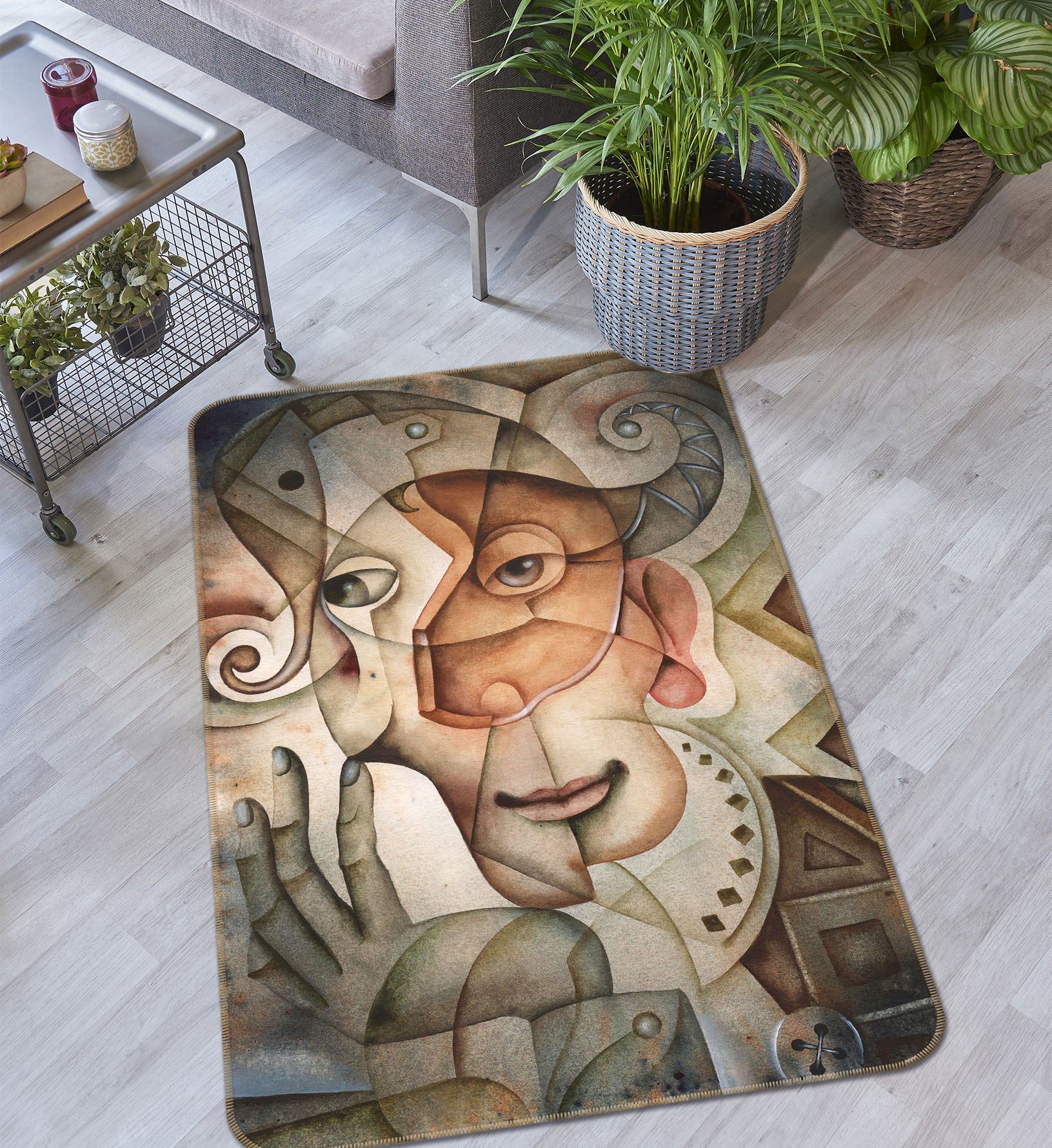 3D Abstract Portrait 33200 Non Slip Rug Mat