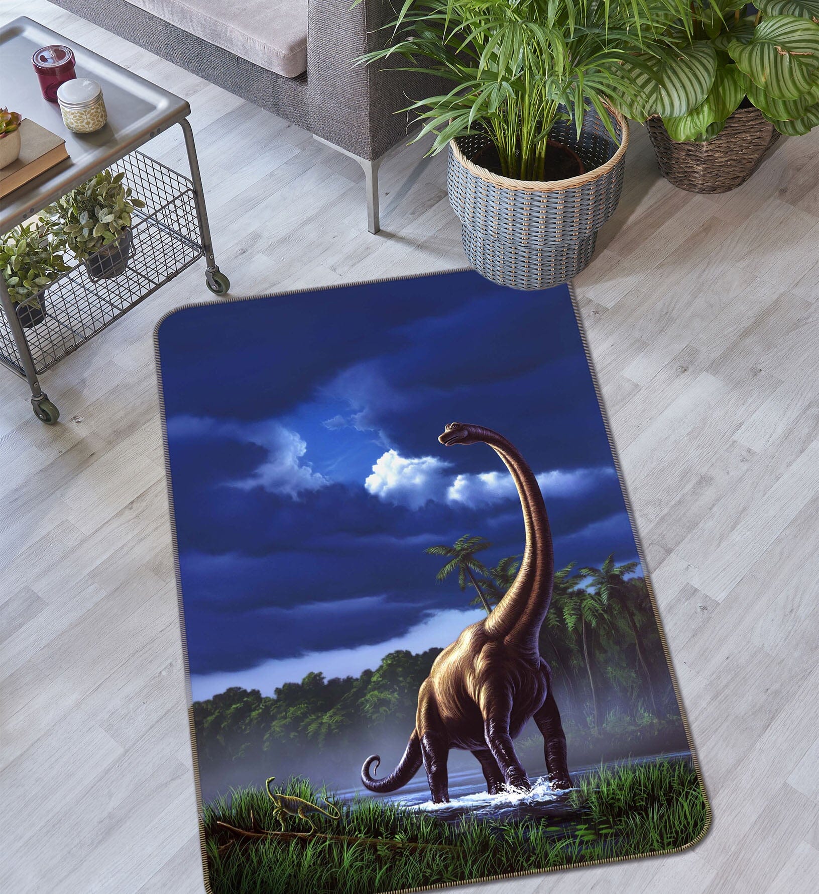 3D Thunderbolt Dinosaur 1067 Jerry LoFaro Rug Non Slip Rug Mat Mat AJ Creativity Home 