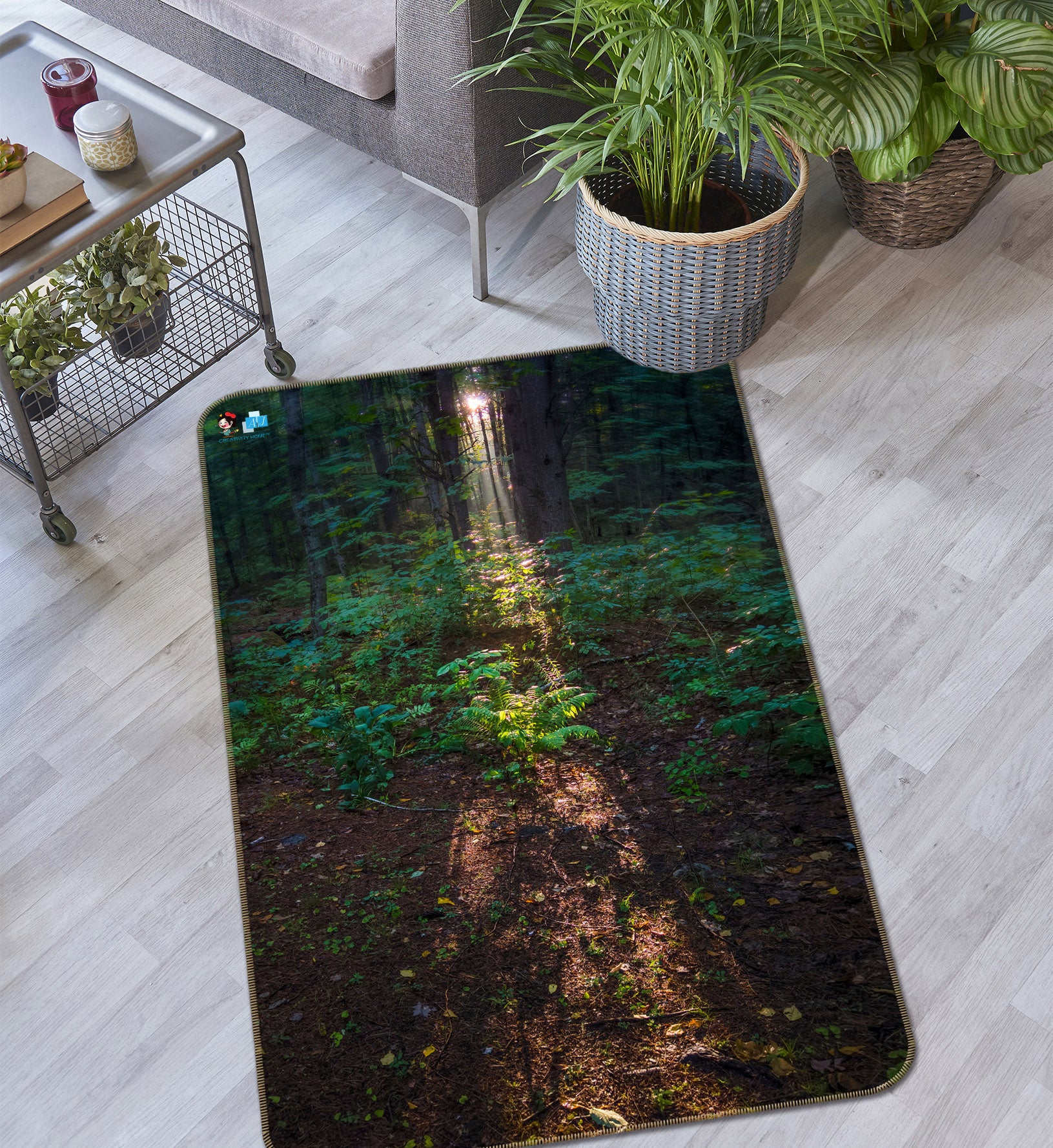 3D Forest Sunlight 4549 Jerry LoFaro Rug Non Slip Rug Mat