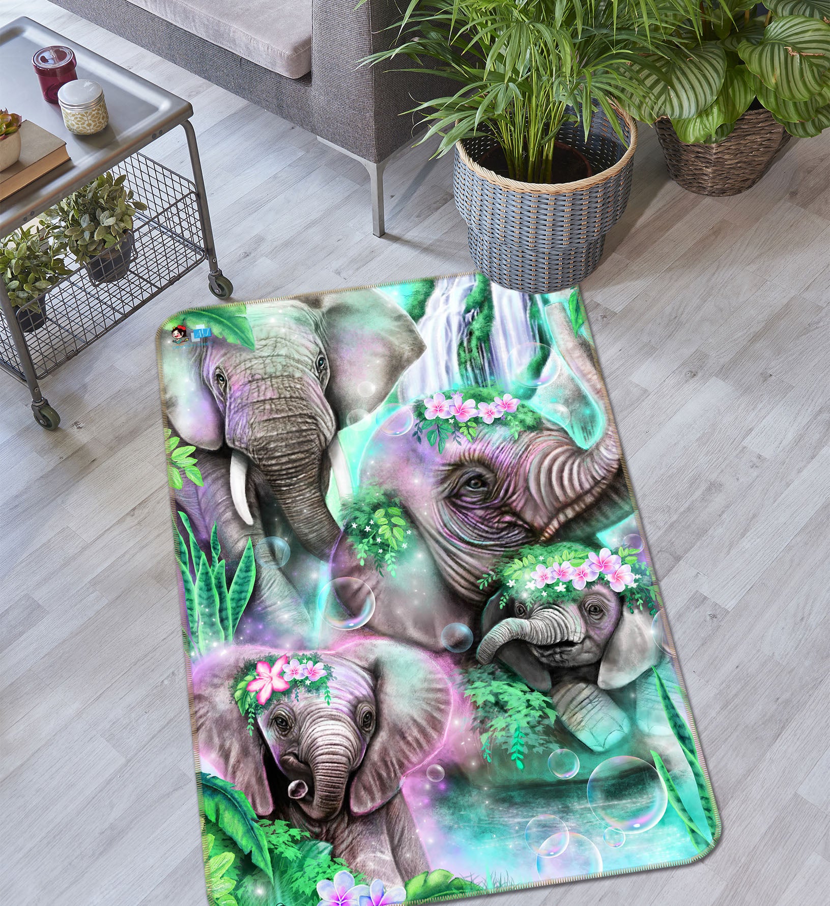 3D Animal Elephant 8533 Sheena Pike Rug Non Slip Rug Mat