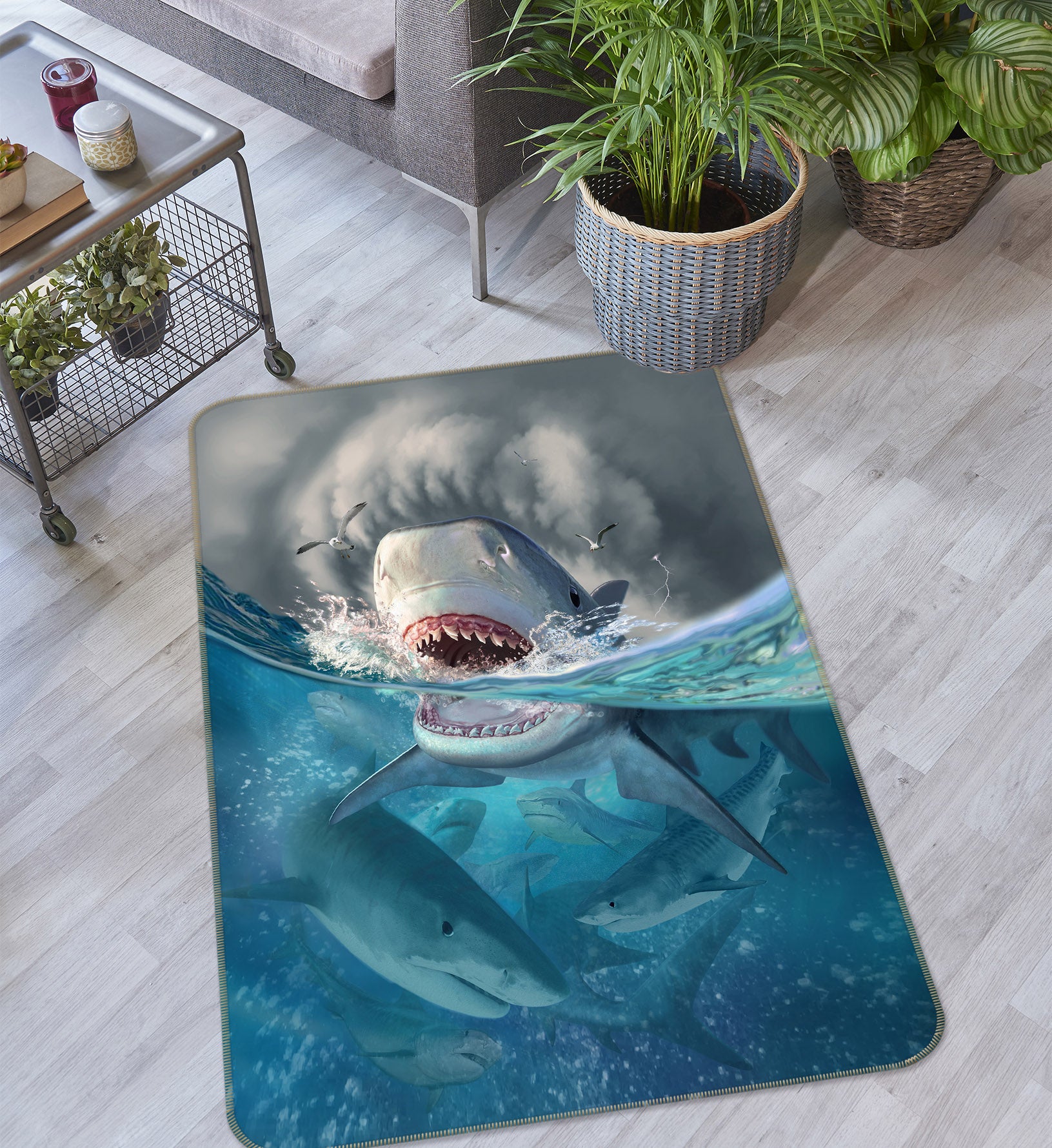 3D Shark 83108 Jerry LoFaro Rug Non Slip Rug Mat