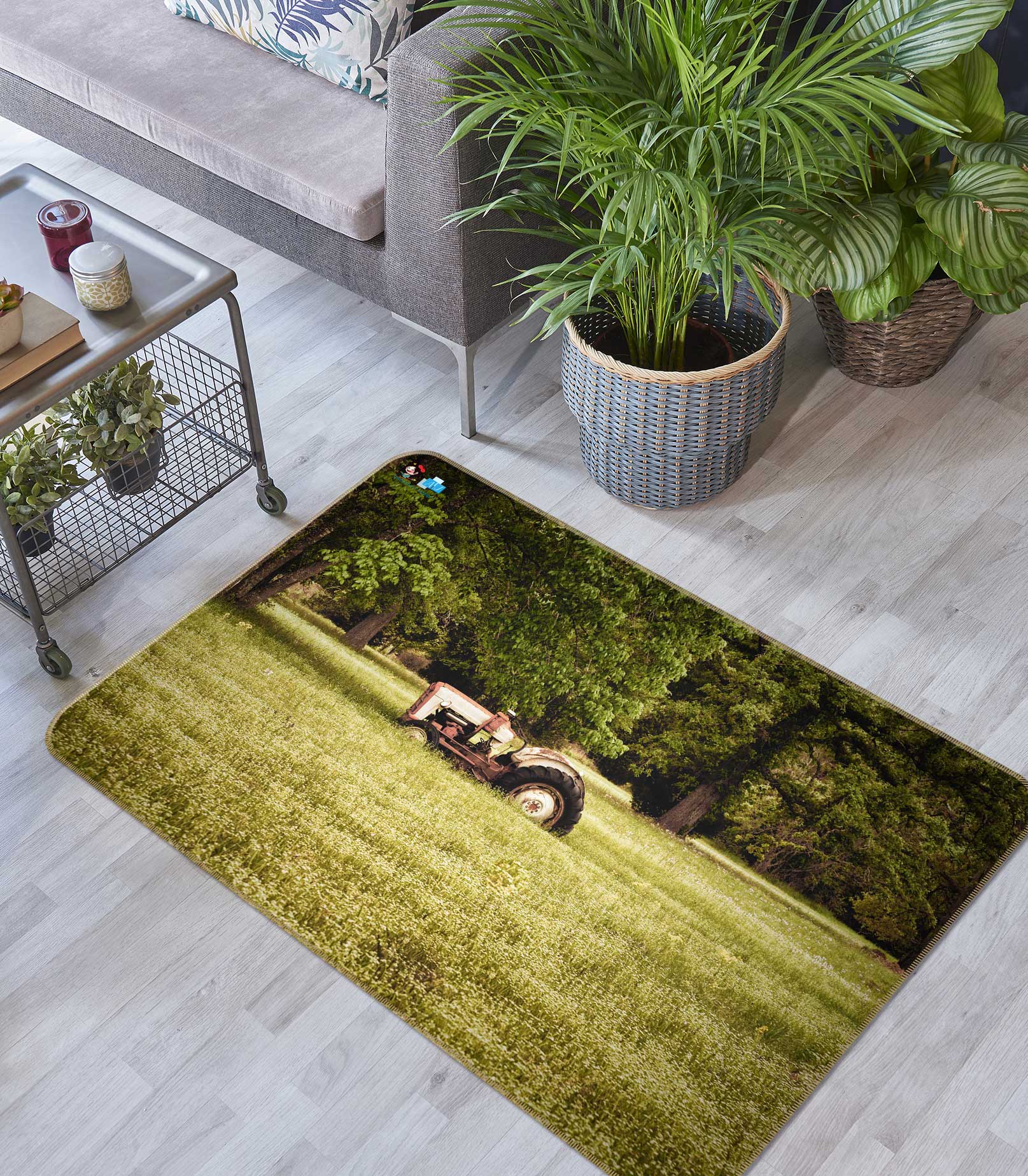 3D Lawn Car Trees 5102 Beth Sheridan Rug Non Slip Rug Mat