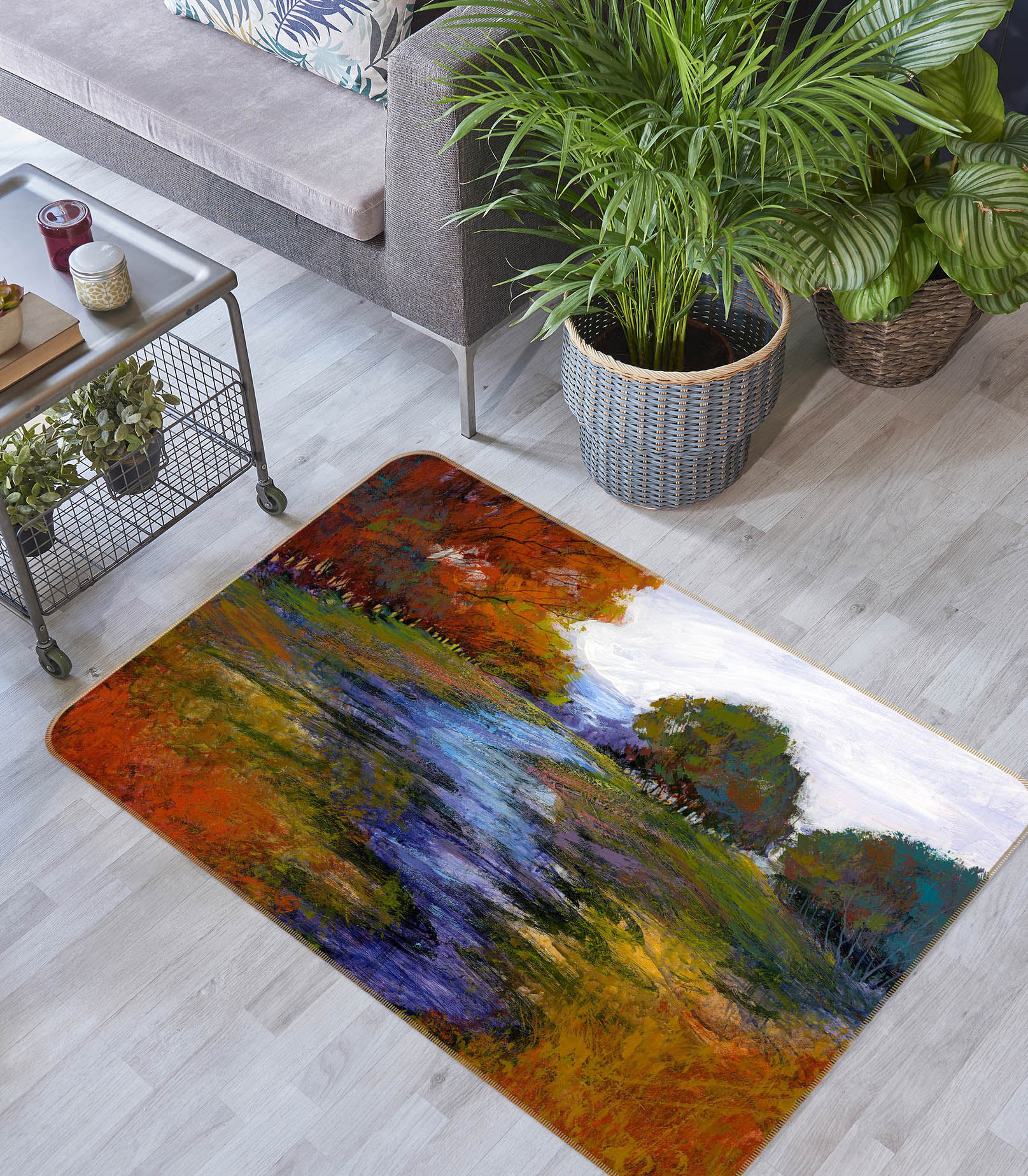 3D Forest River 1046 Michael Tienhaara Rug Non Slip Rug Mat