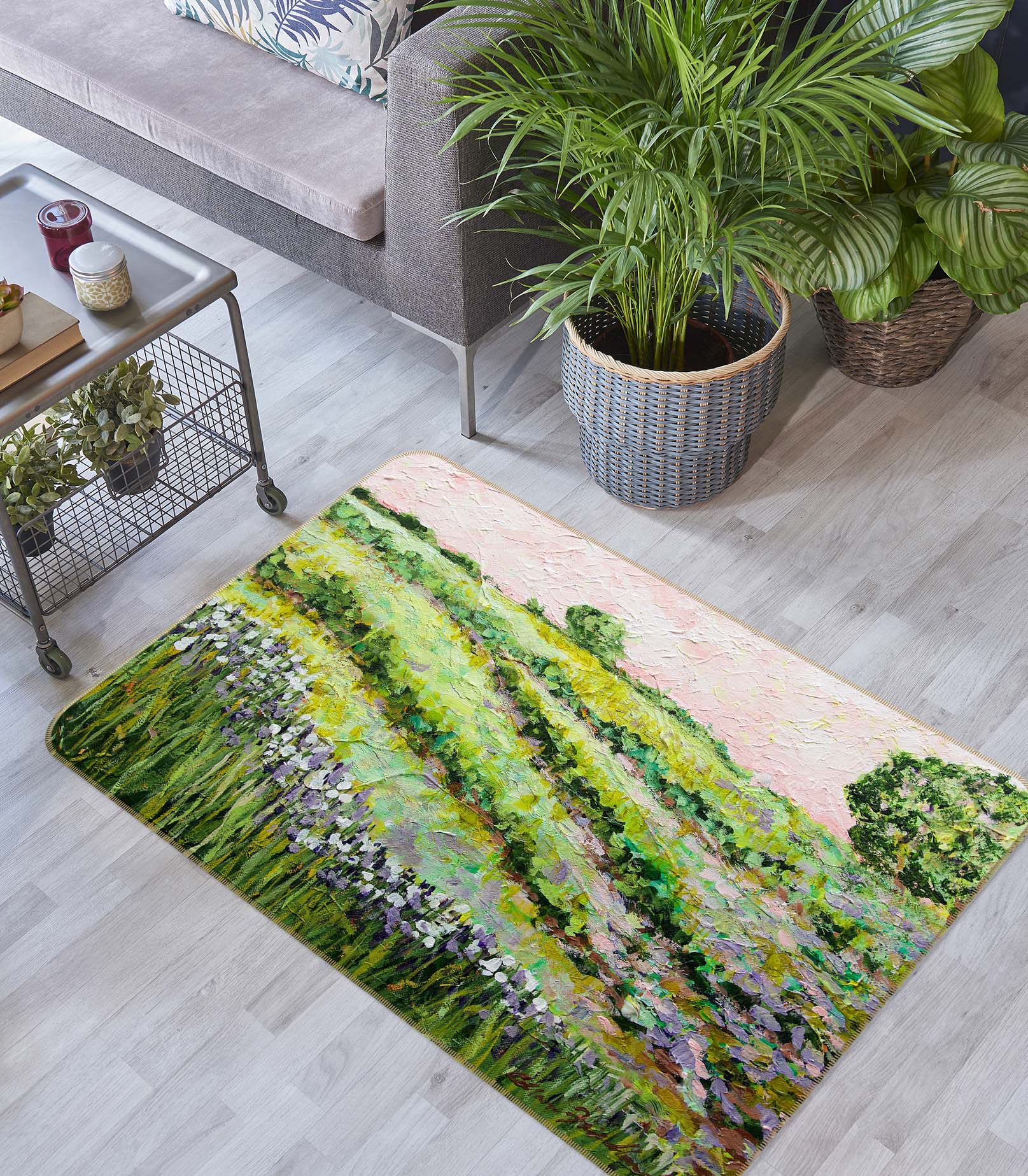 3D Wildflower Prairie 1103 Allan P. Friedlander Rug Non Slip Rug Mat