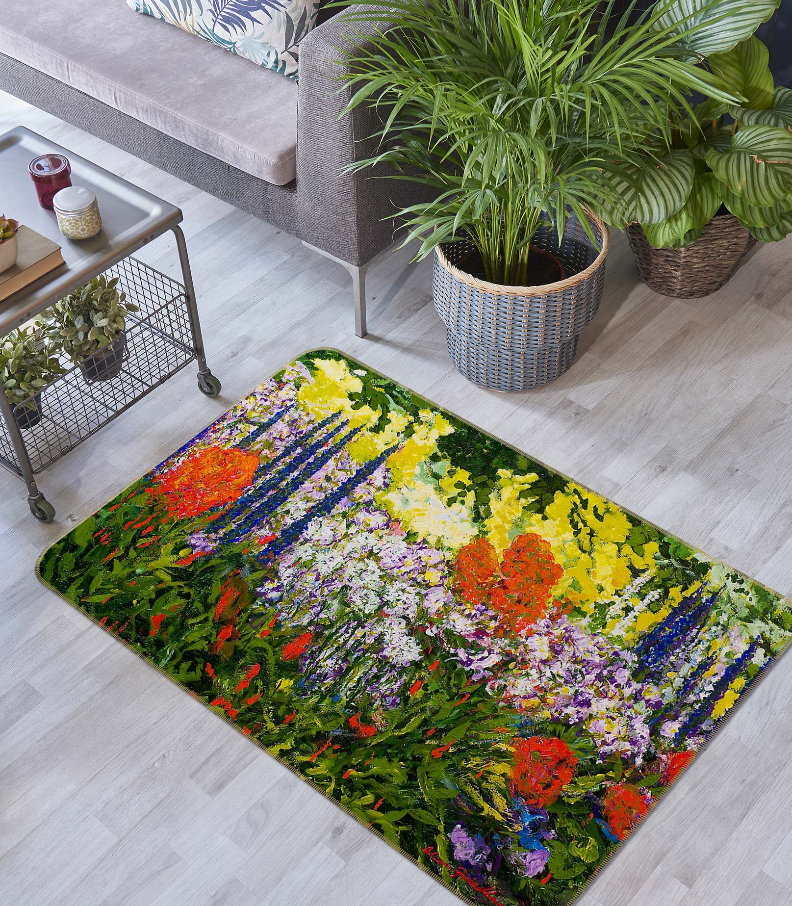 3D Colored Flowers 1043 Allan P. Friedlander Rug Non Slip Rug Mat