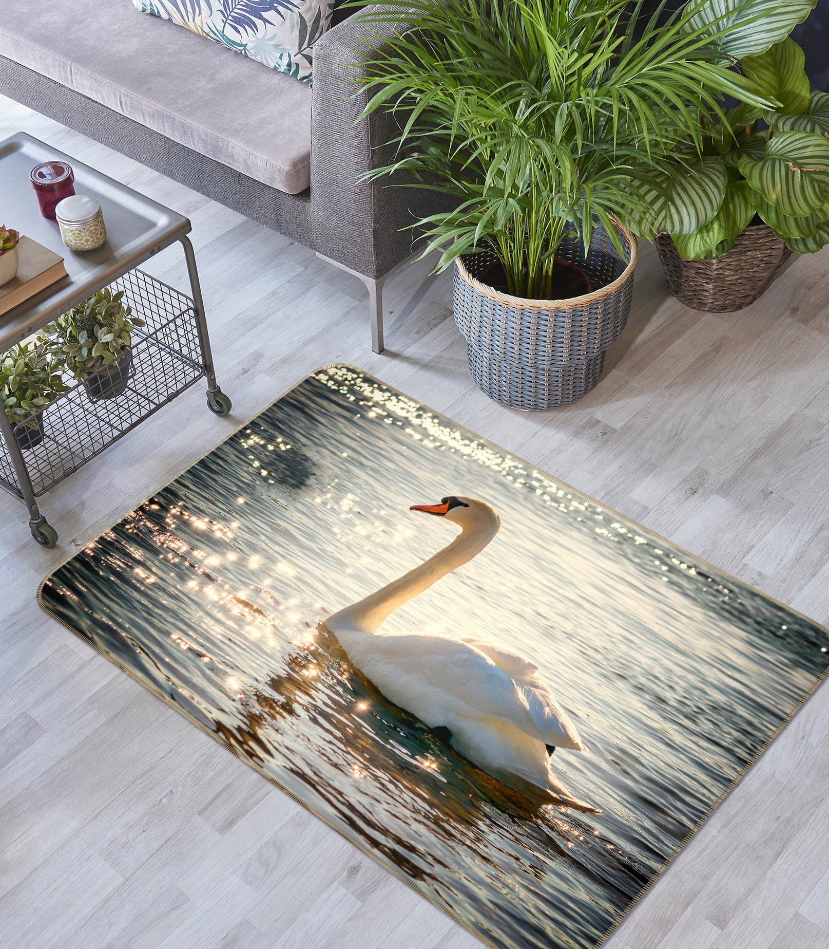 3D Lake Swan 69022 Animal Non Slip Rug Mat