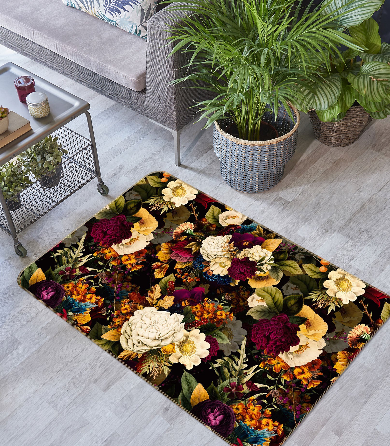 3D Painted Flowers 110 Uta Naumann Rug Non Slip Rug Mat