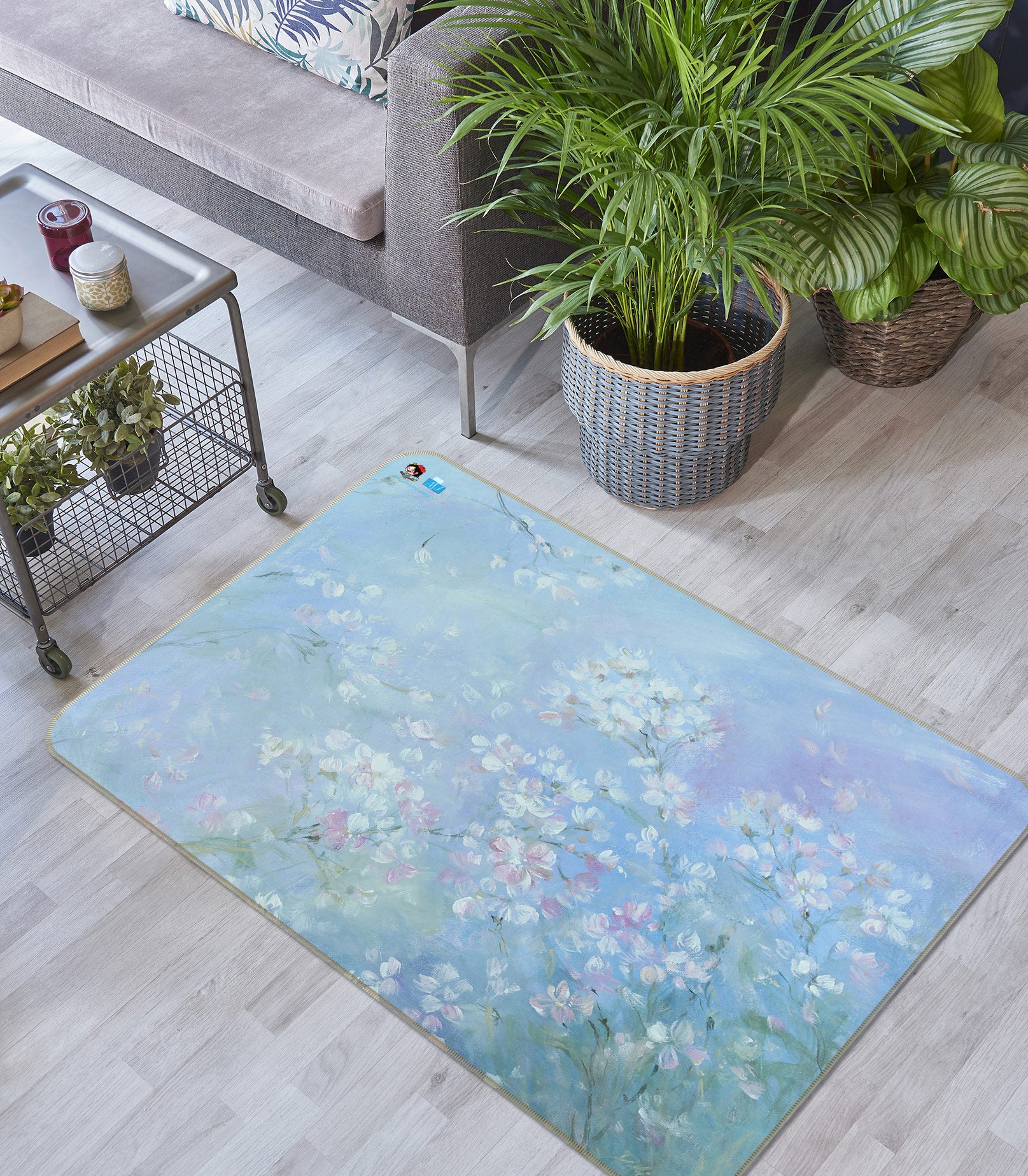 3D Floral Pattern 1012 Debi Coules Rug Non Slip Rug Mat