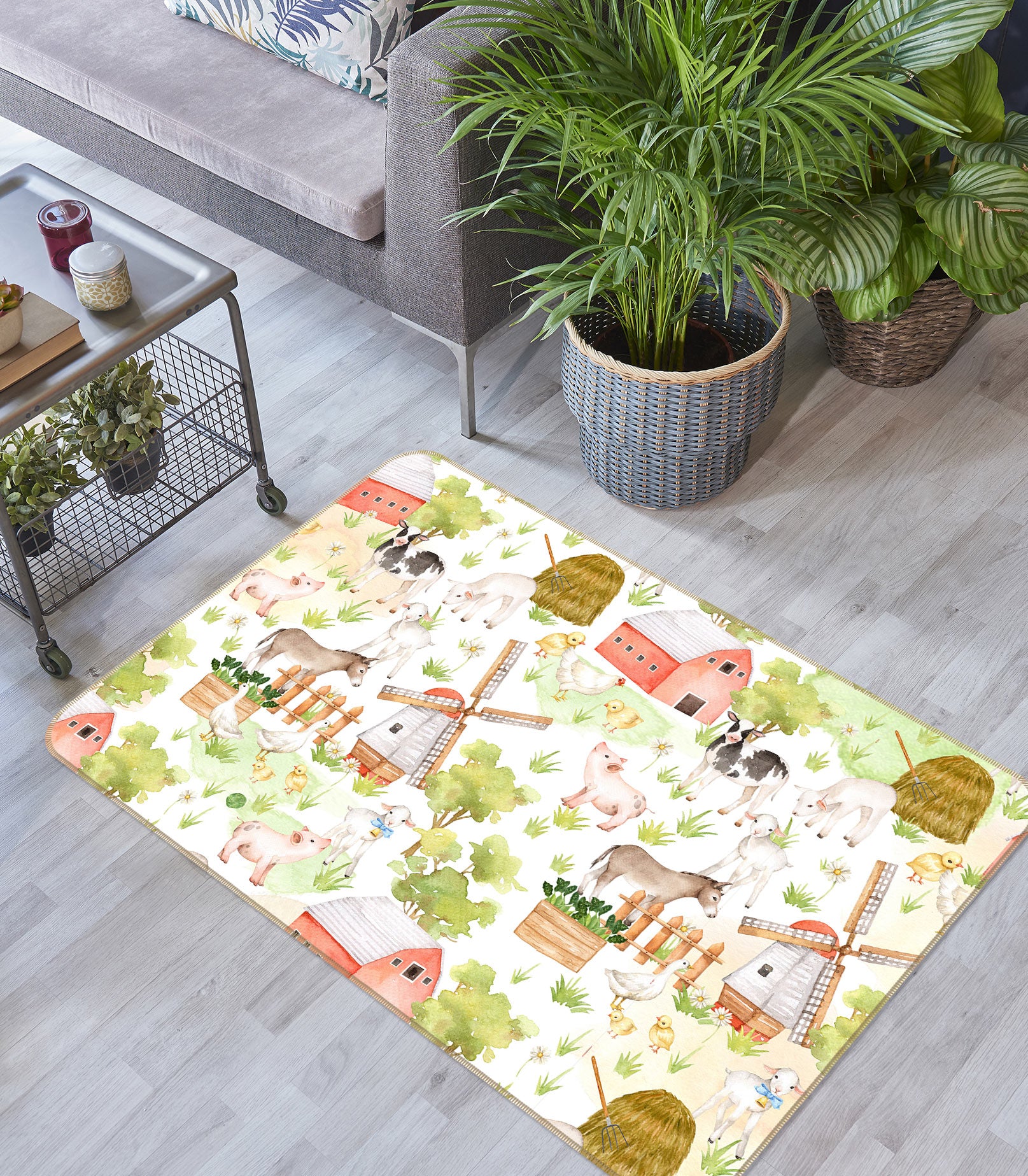 3D House Pig Chicken 020 Uta Naumann Rug Non Slip Rug Mat