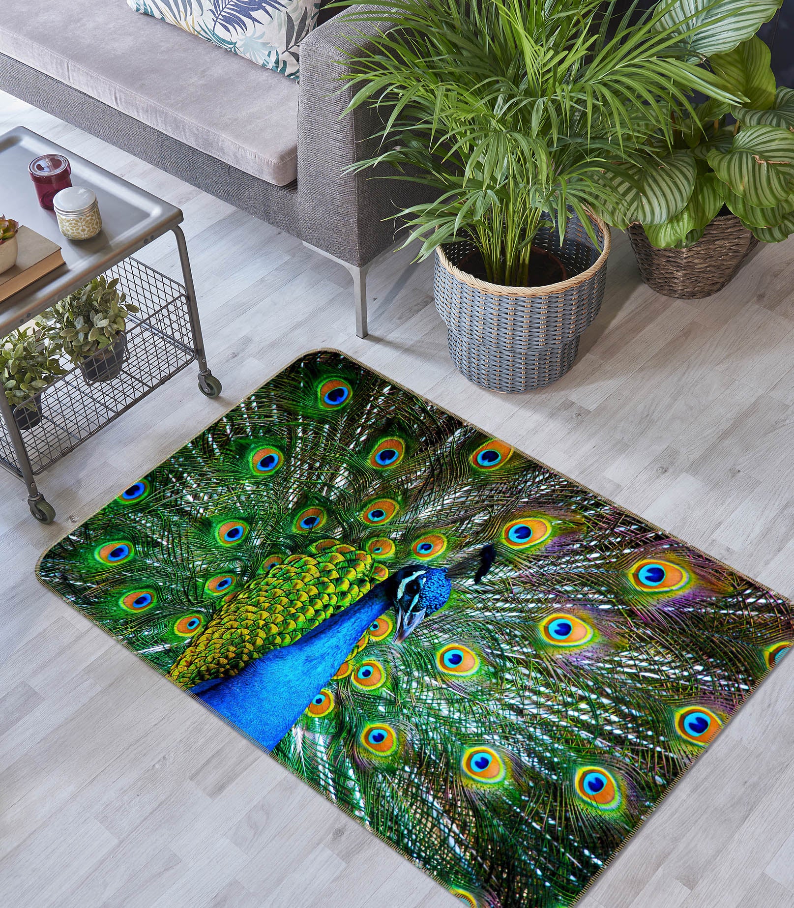 3D Peacock 38109 Animal Non Slip Rug Mat