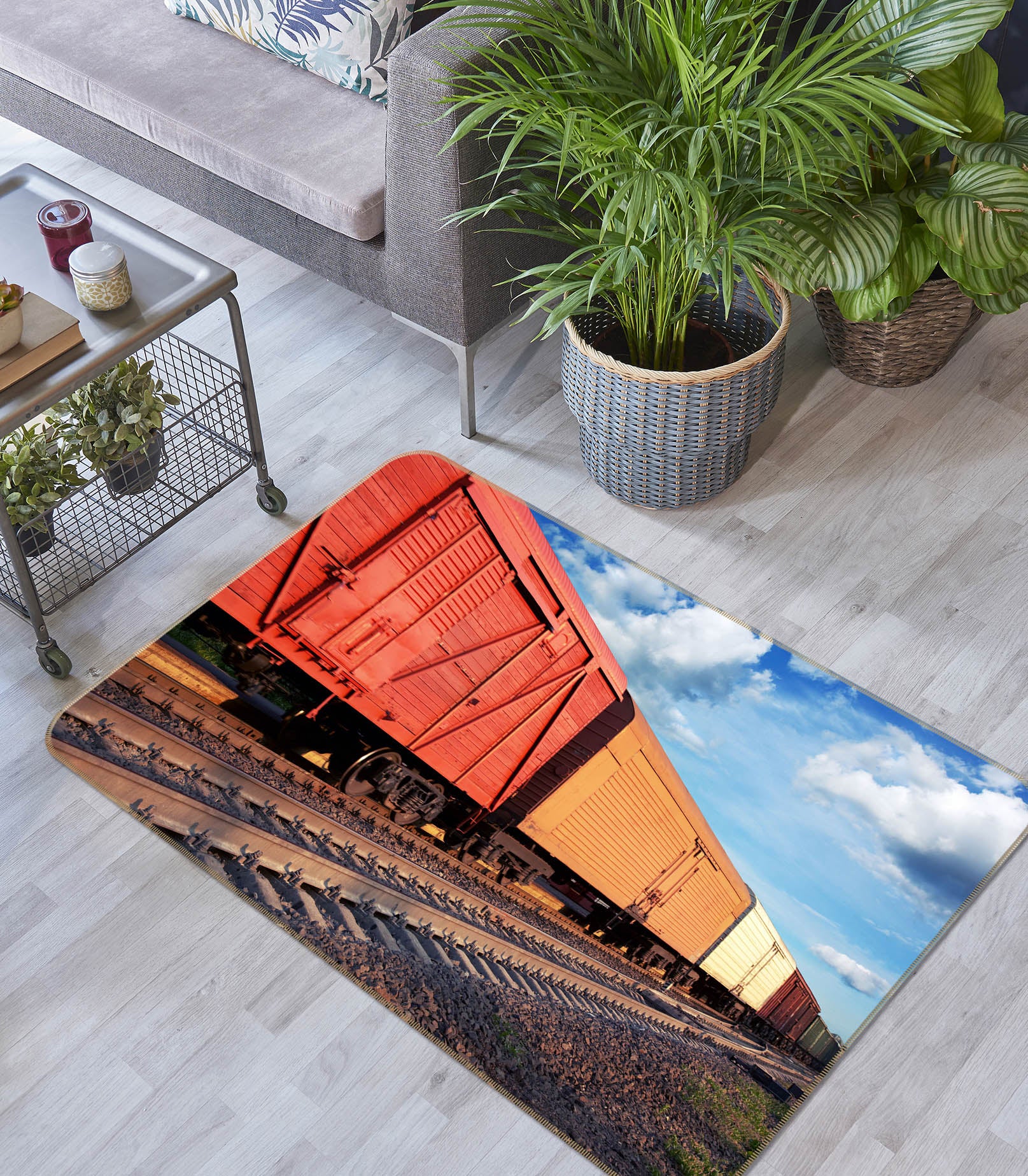 3D Freight Train 68089 Vehicle Non Slip Rug Mat