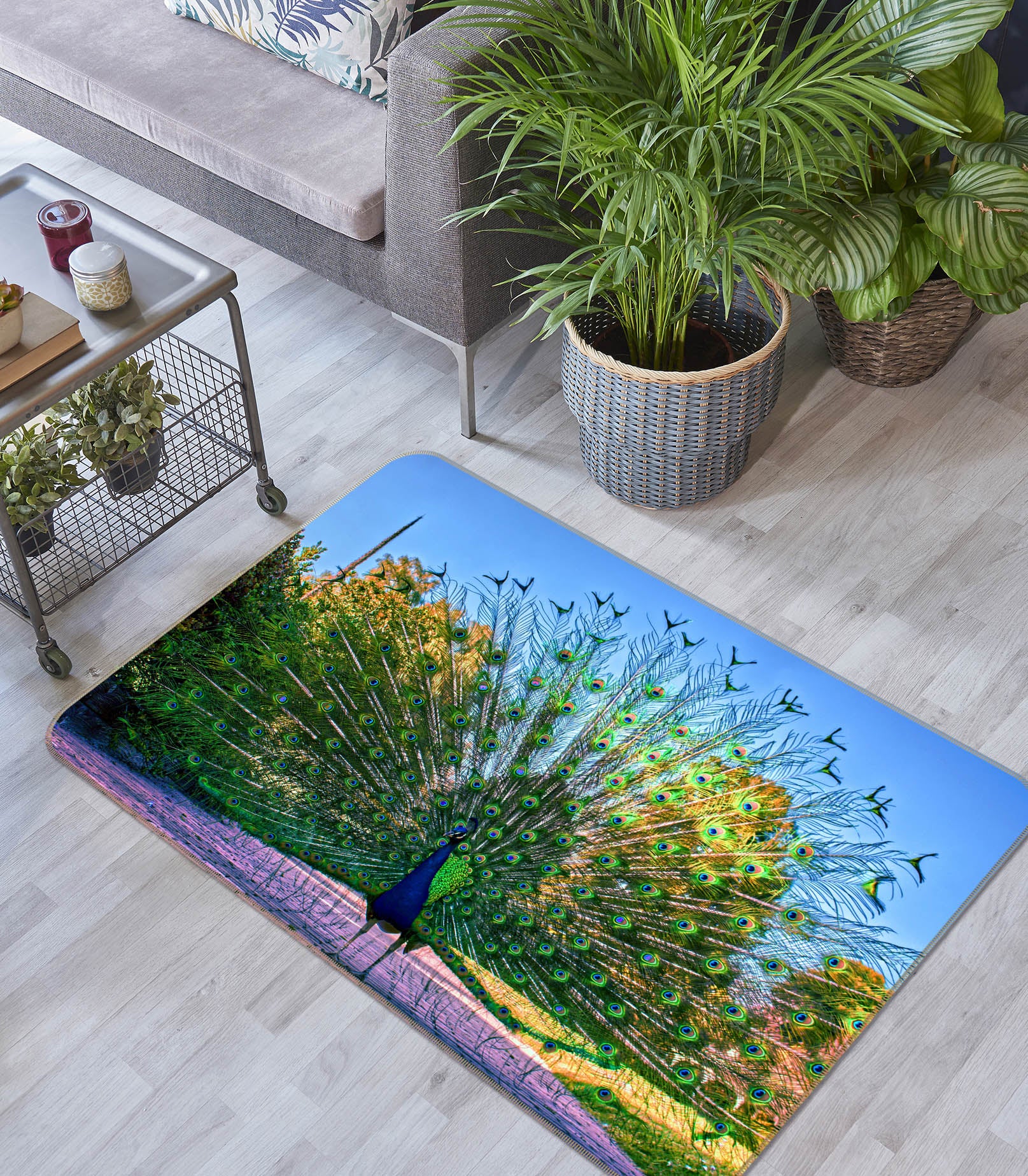 3D Peacock 68197 Animal Non Slip Rug Mat