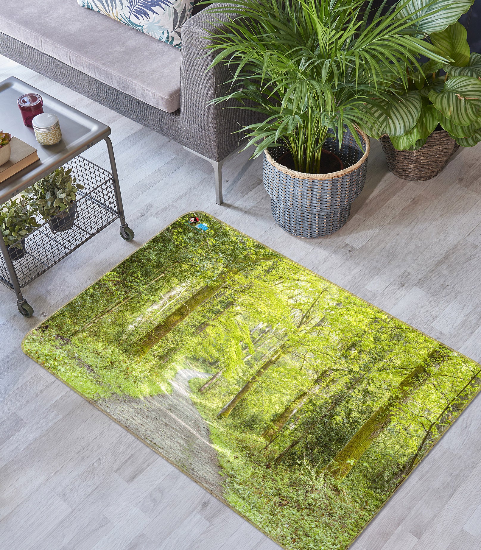 3D Green Trees 6782 Assaf Frank Rug Non Slip Rug Mat