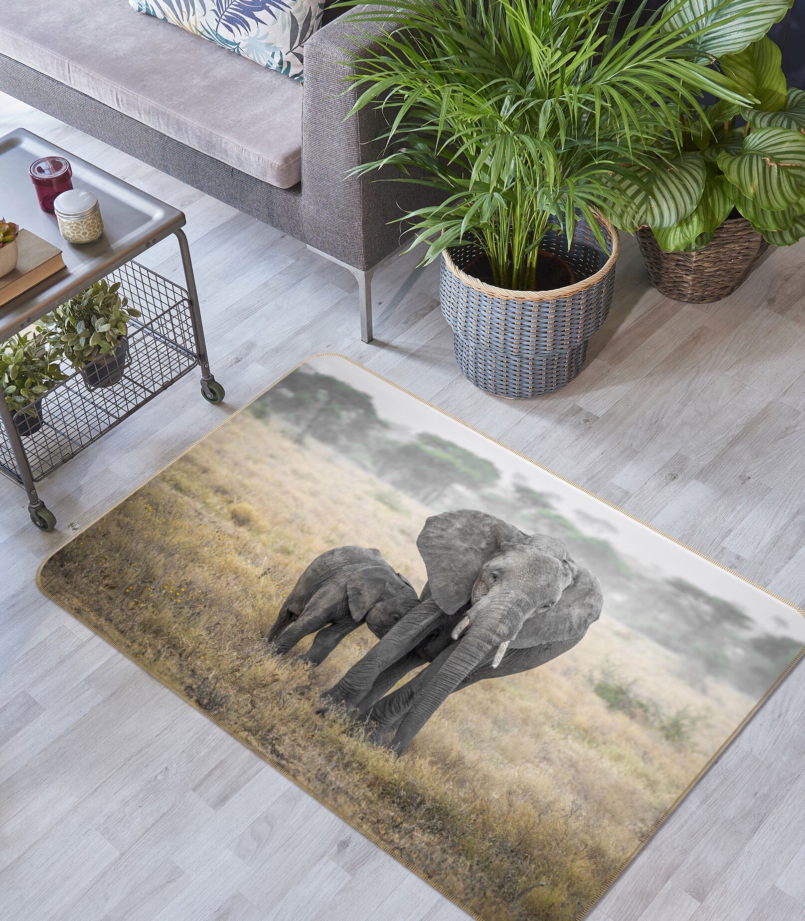 3D Steppe Elephant 1104 Marco Carmassi Rug Non Slip Rug Mat Mat AJ Creativity Home 