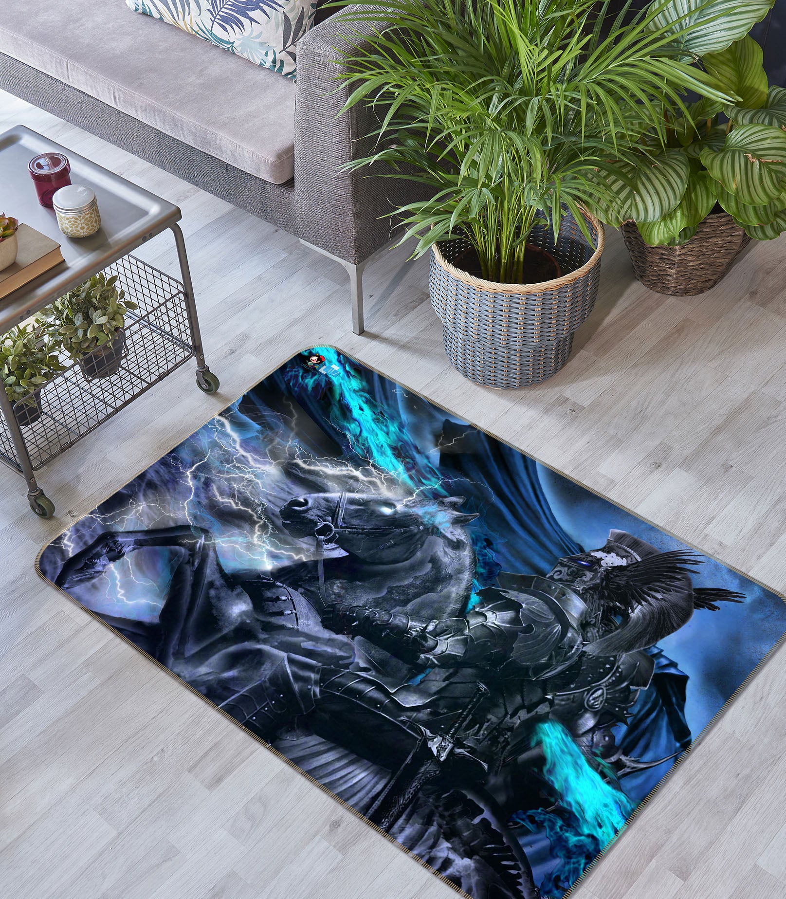 3D Black Knight 8210 Ruth Thompson Rug Non Slip Rug Mat