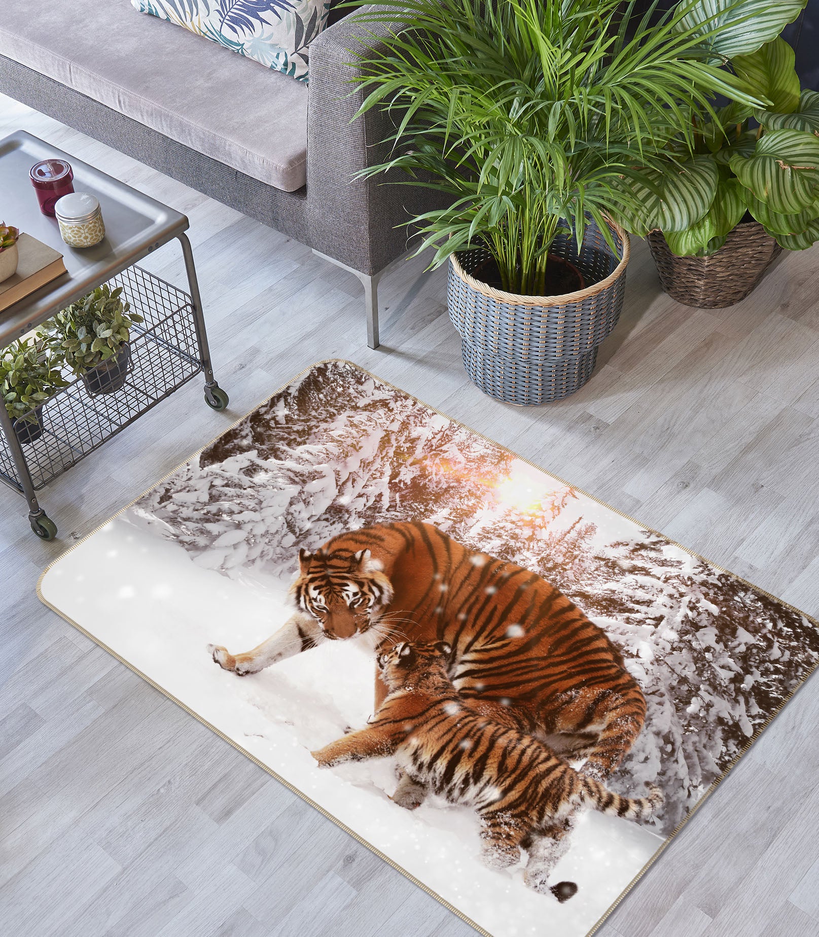 3D Snowfield Tiger 69026 Animal Non Slip Rug Mat