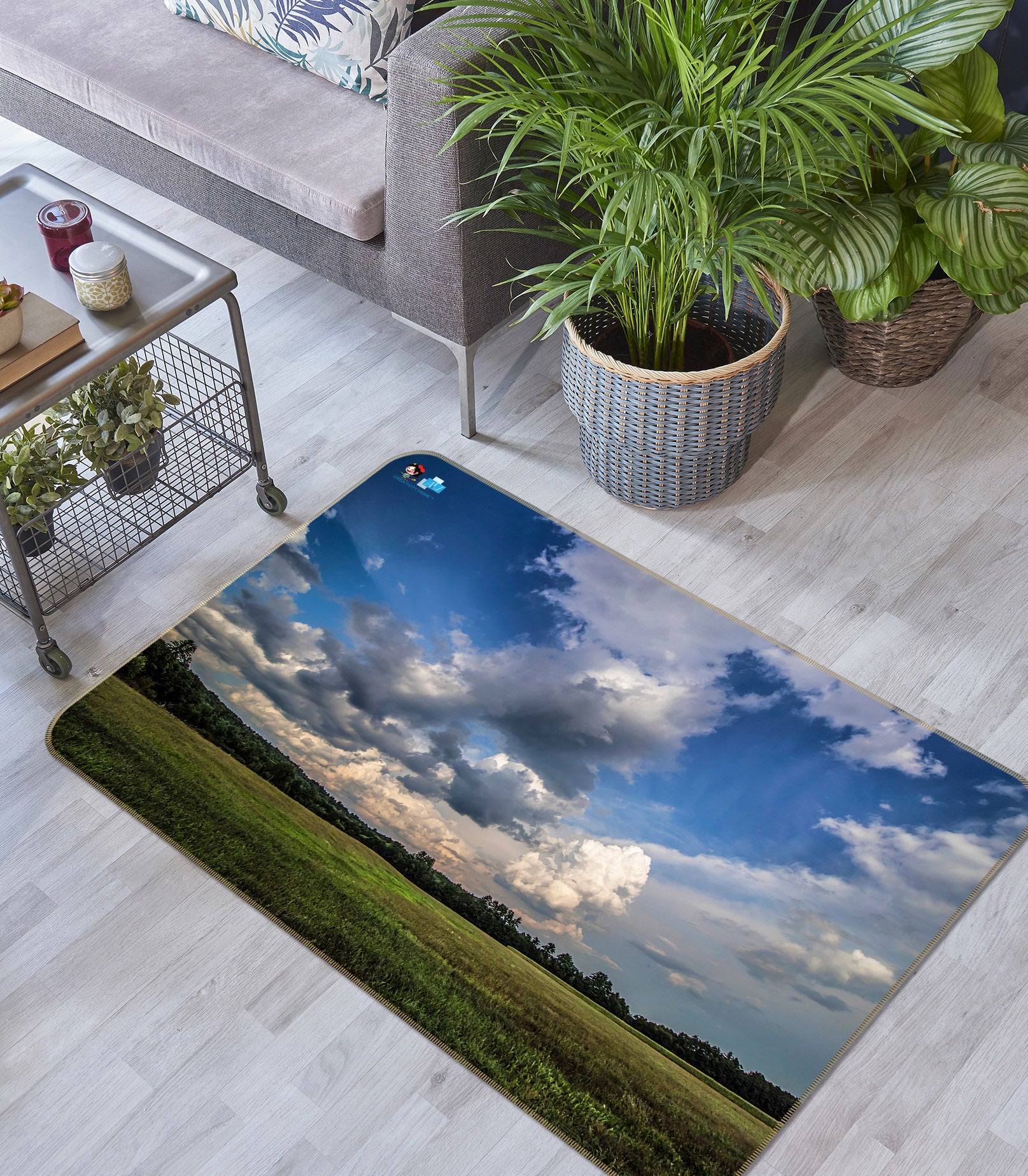 3D Sky Grass 85068 Jerry LoFaro Rug Non Slip Rug Mat