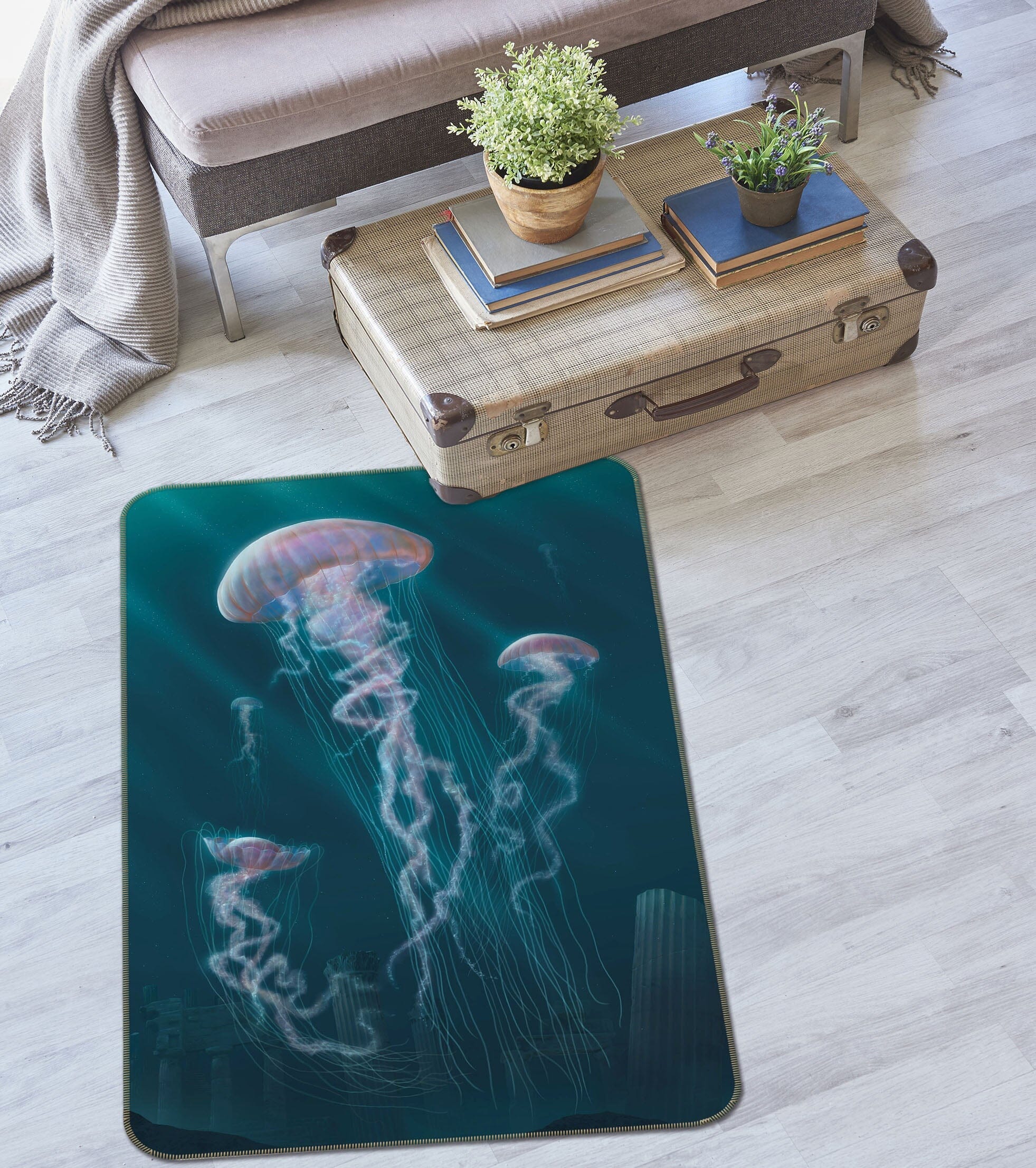 3D Jellyfish Def 1045 Vincent Hie Rug Non Slip Rug Mat Mat AJ Creativity Home 