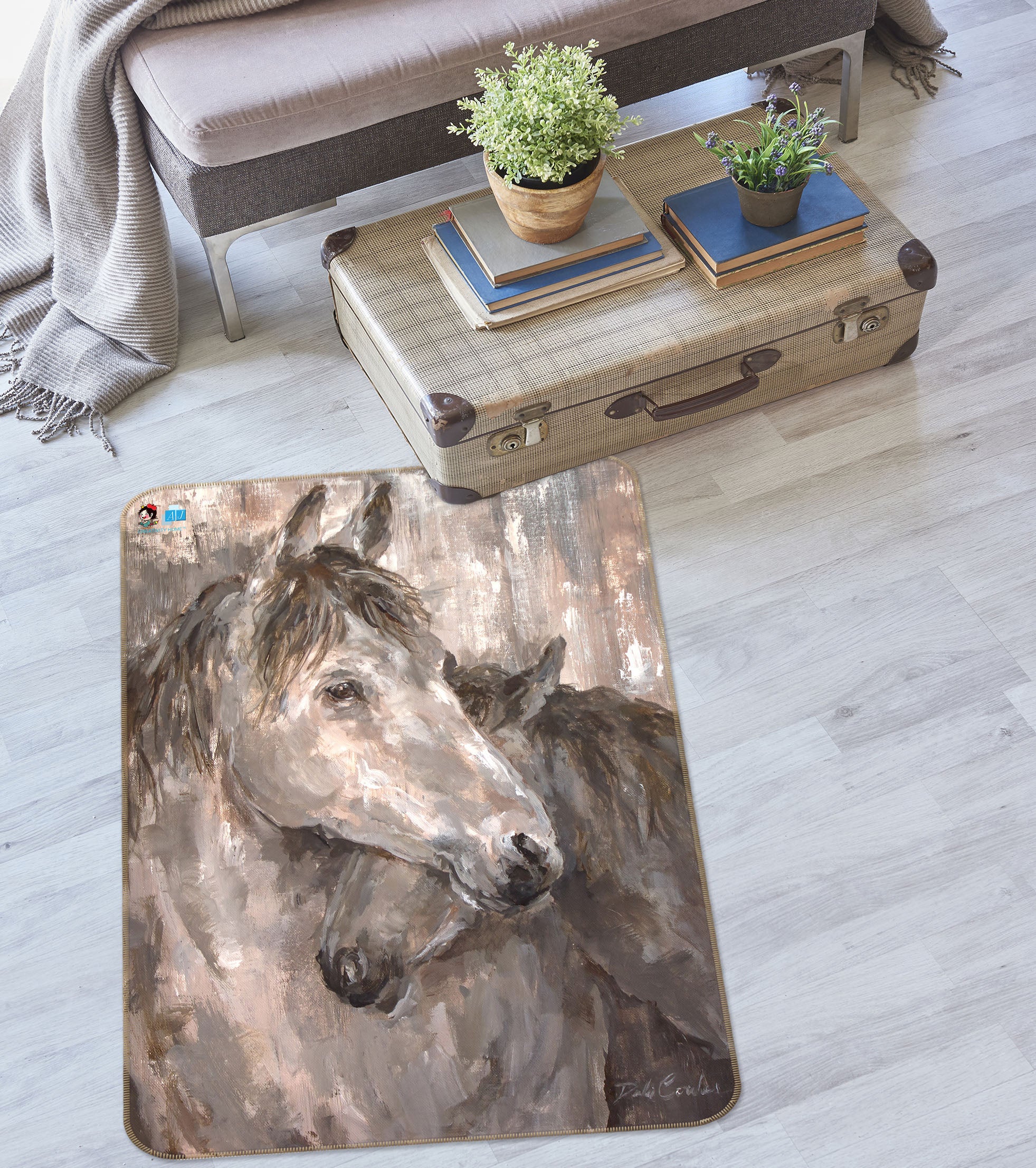 3D Horse 0192 Debi Coules Rug Non Slip Rug Mat