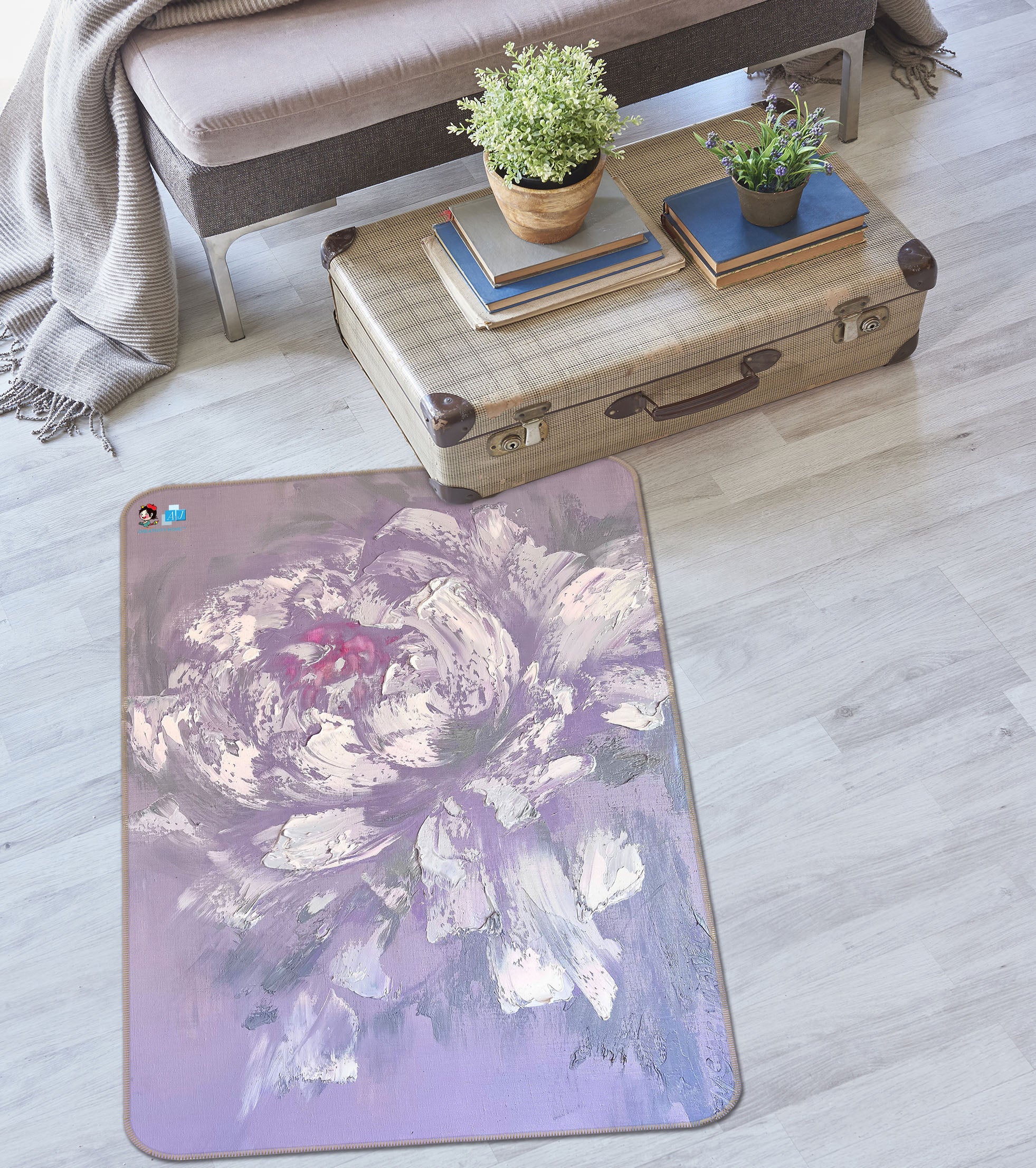 3D Painted Flowers 3850 Skromova Marina Rug Non Slip Rug Mat