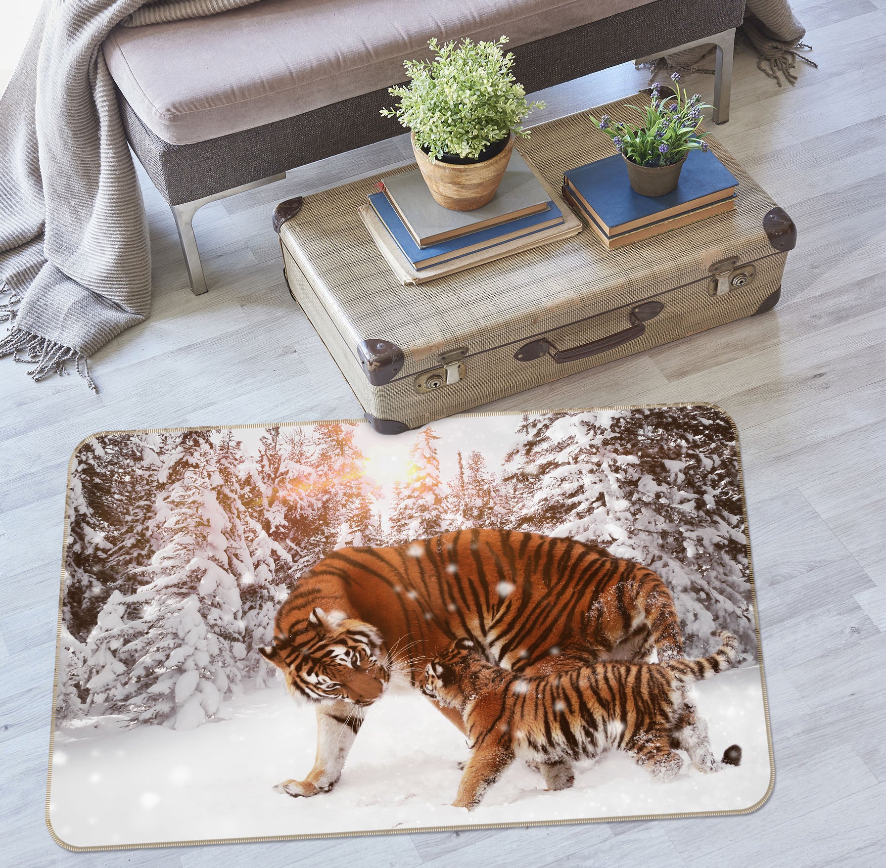 3D Snowfield Tiger 69026 Animal Non Slip Rug Mat