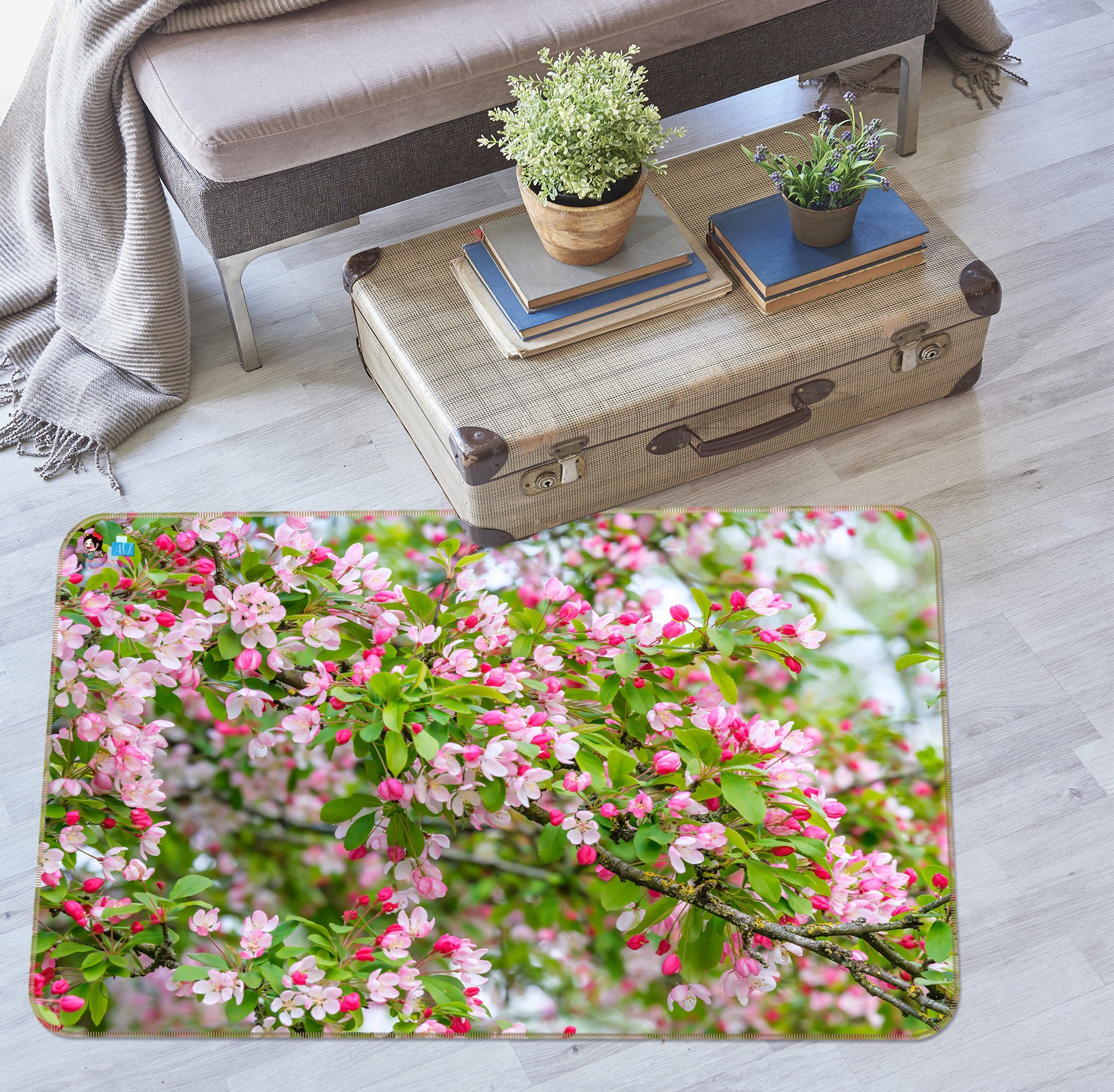 3D Spring Flowers 6769 Assaf Frank Rug Non Slip Rug Mat